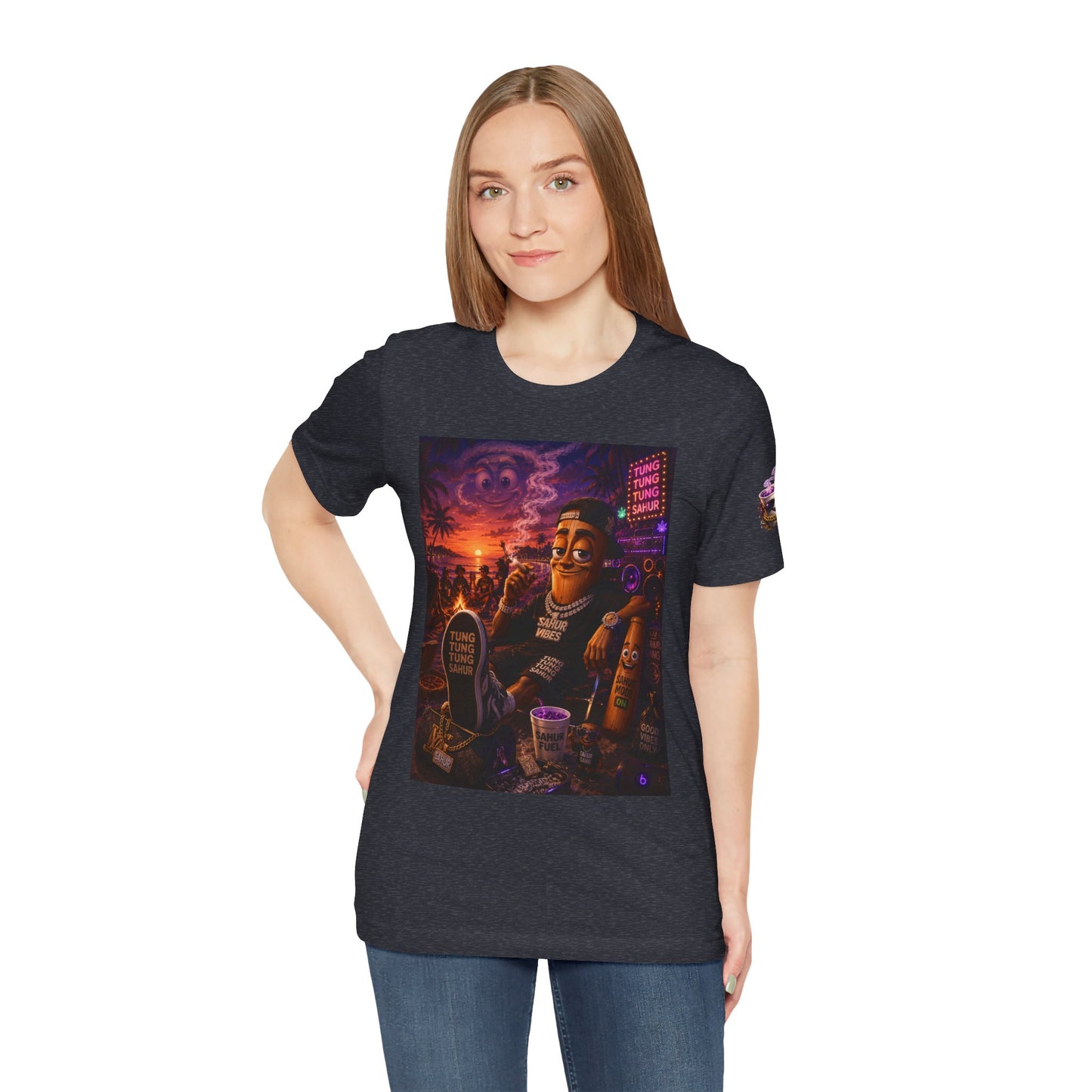 Tung Tung Tung Sahur T-Shirt — "Summertime Vibes" Retro Beach Party Graphic Tee
