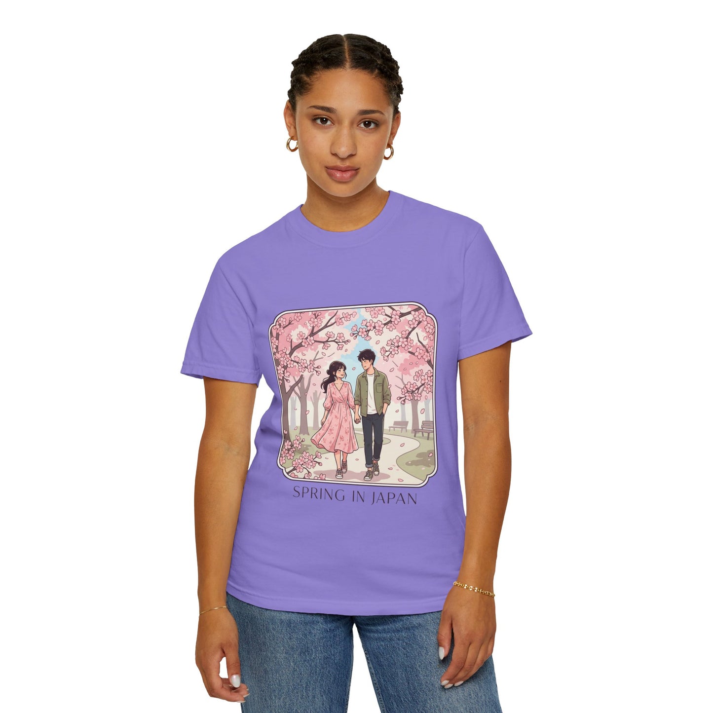 Spring in Japan T-Shirt — Cherry Blossom Couple Graphic Tee