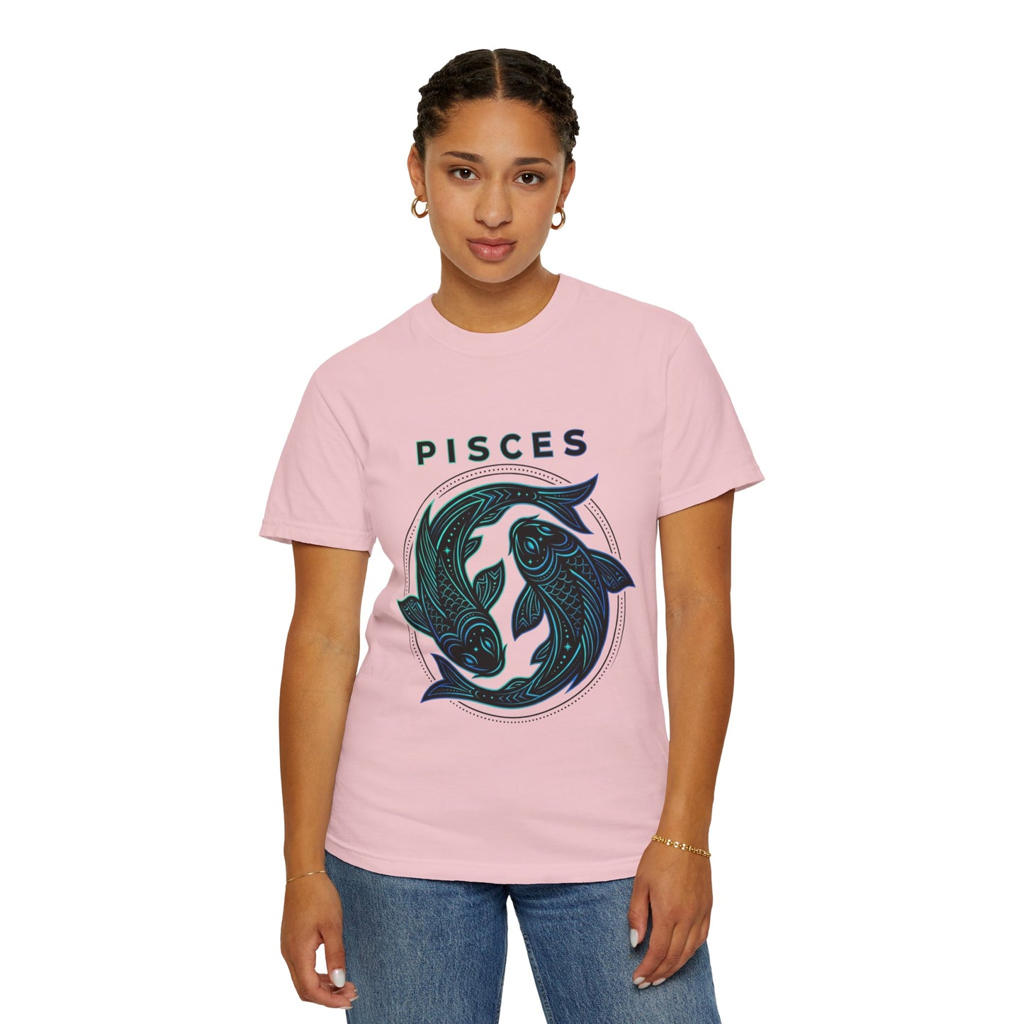 Pisces Zodiac T-Shirt — Artistic Twin Fish Astrology Tee