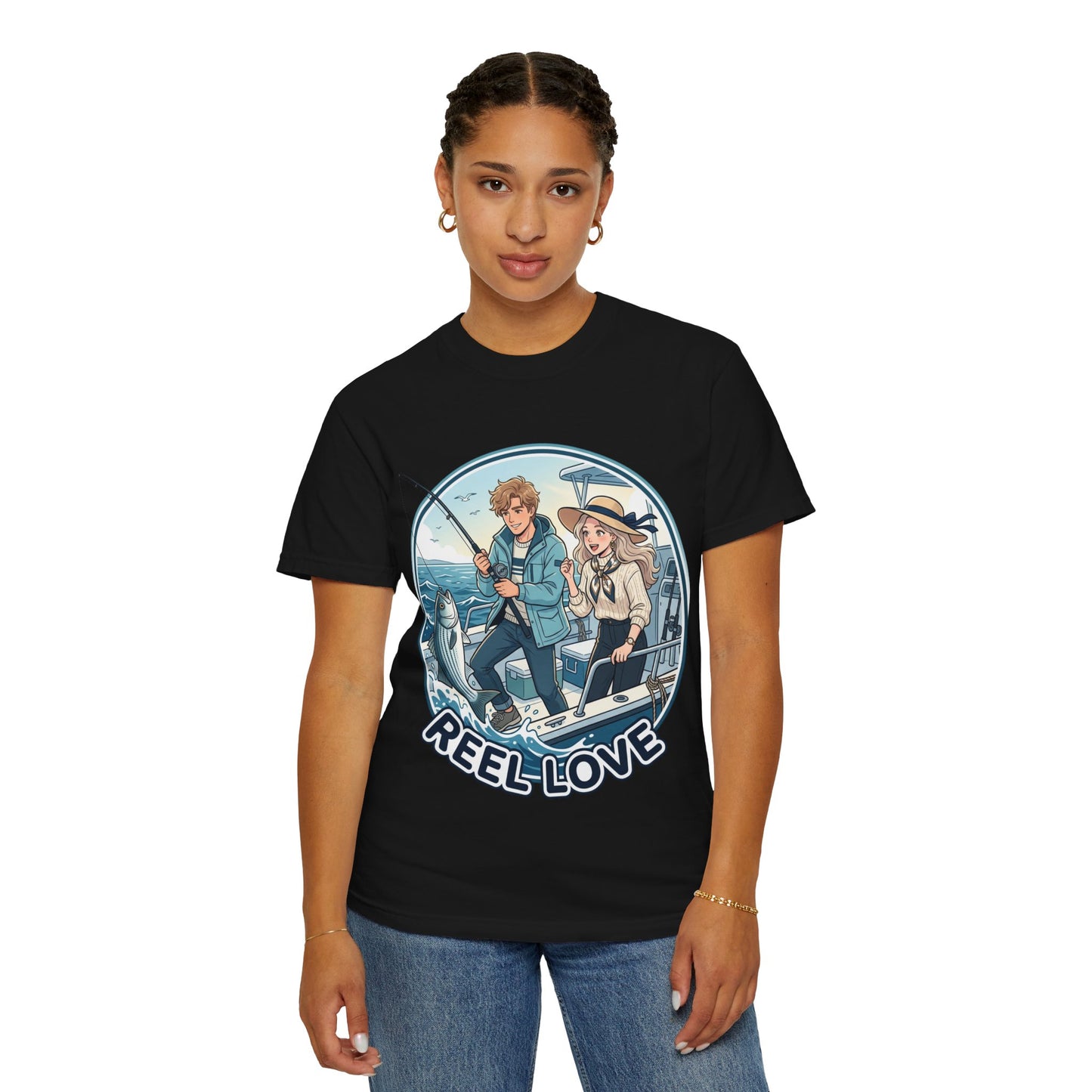 Reel Love Fishing T-Shirt — Cute Couple Anglers Graphic Tee
