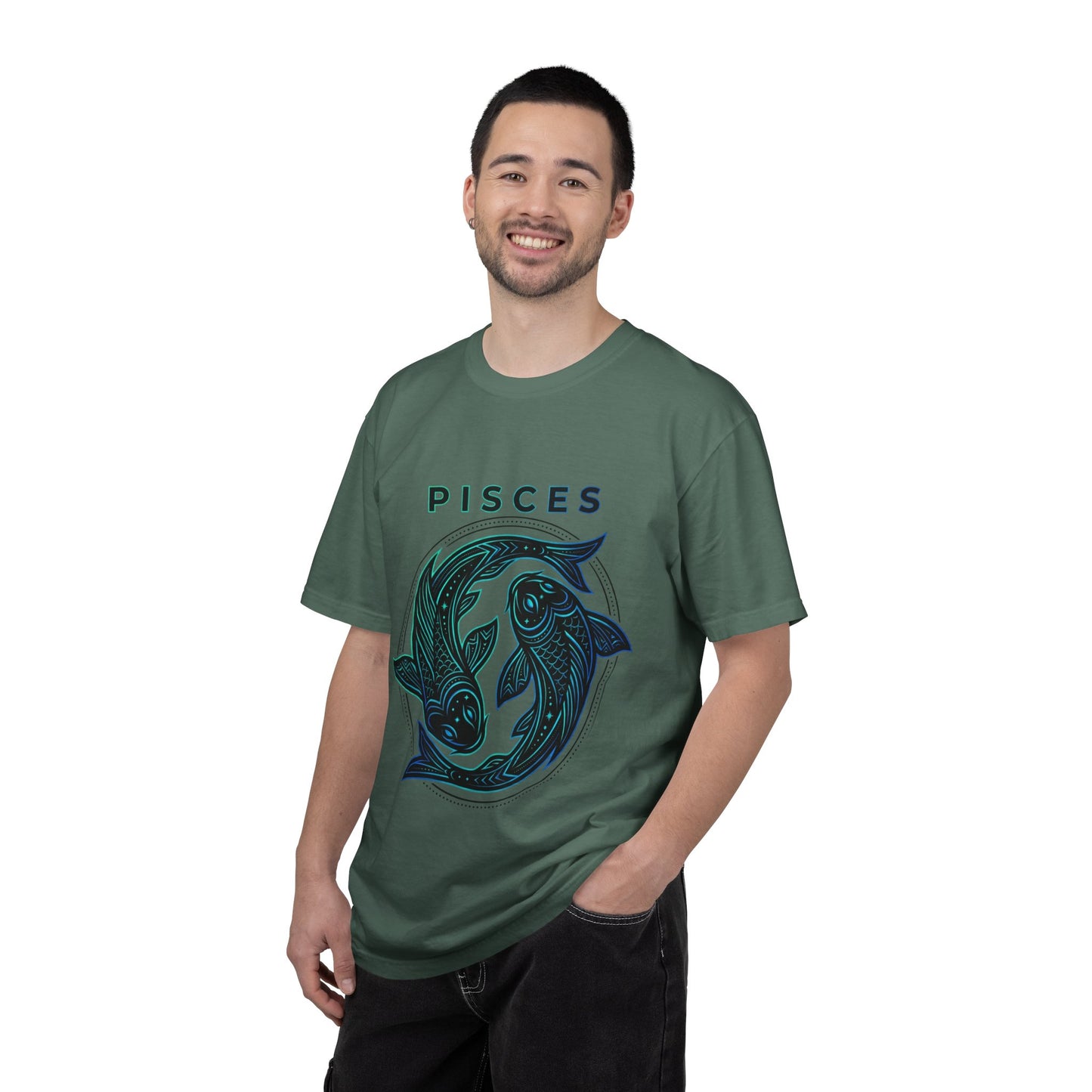Pisces Zodiac T-Shirt — Artistic Twin Fish Astrology Tee