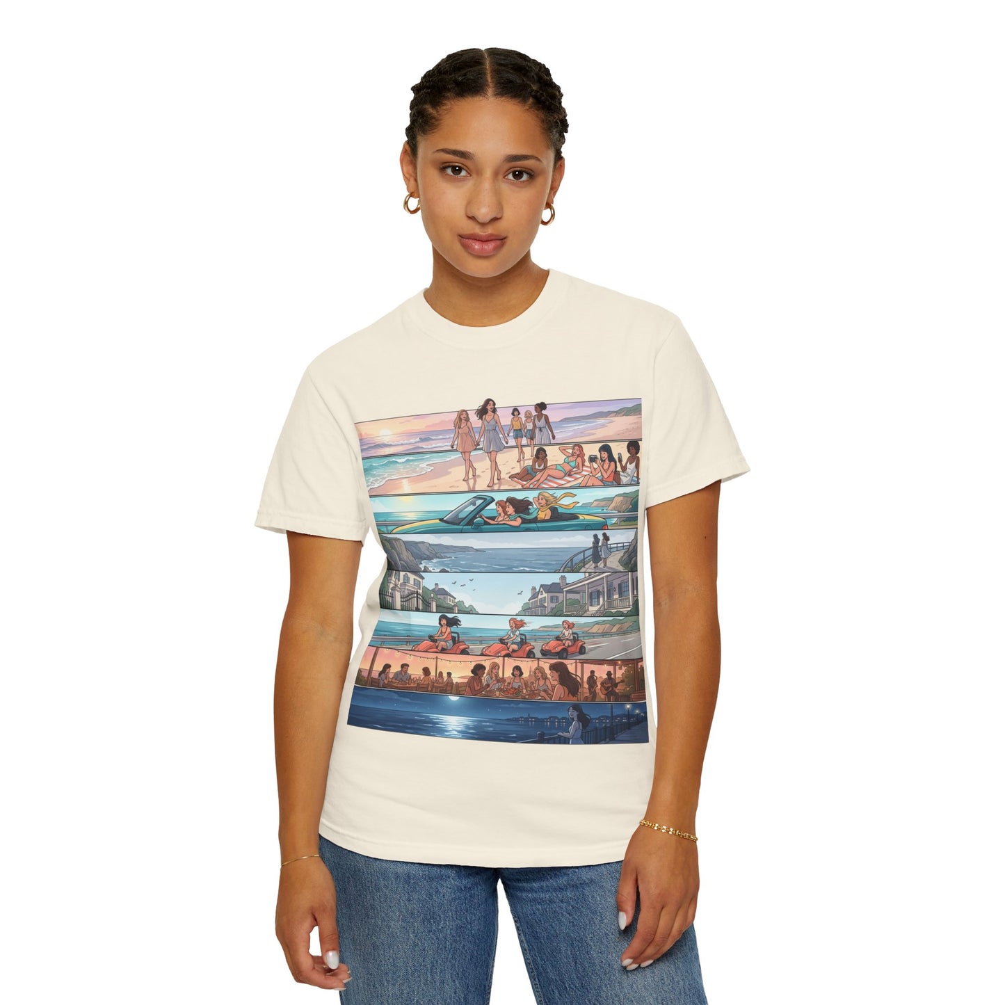 Beach Day Comic Panel T-Shirt — 'Meet Me Where the Waves' Graphic Tee