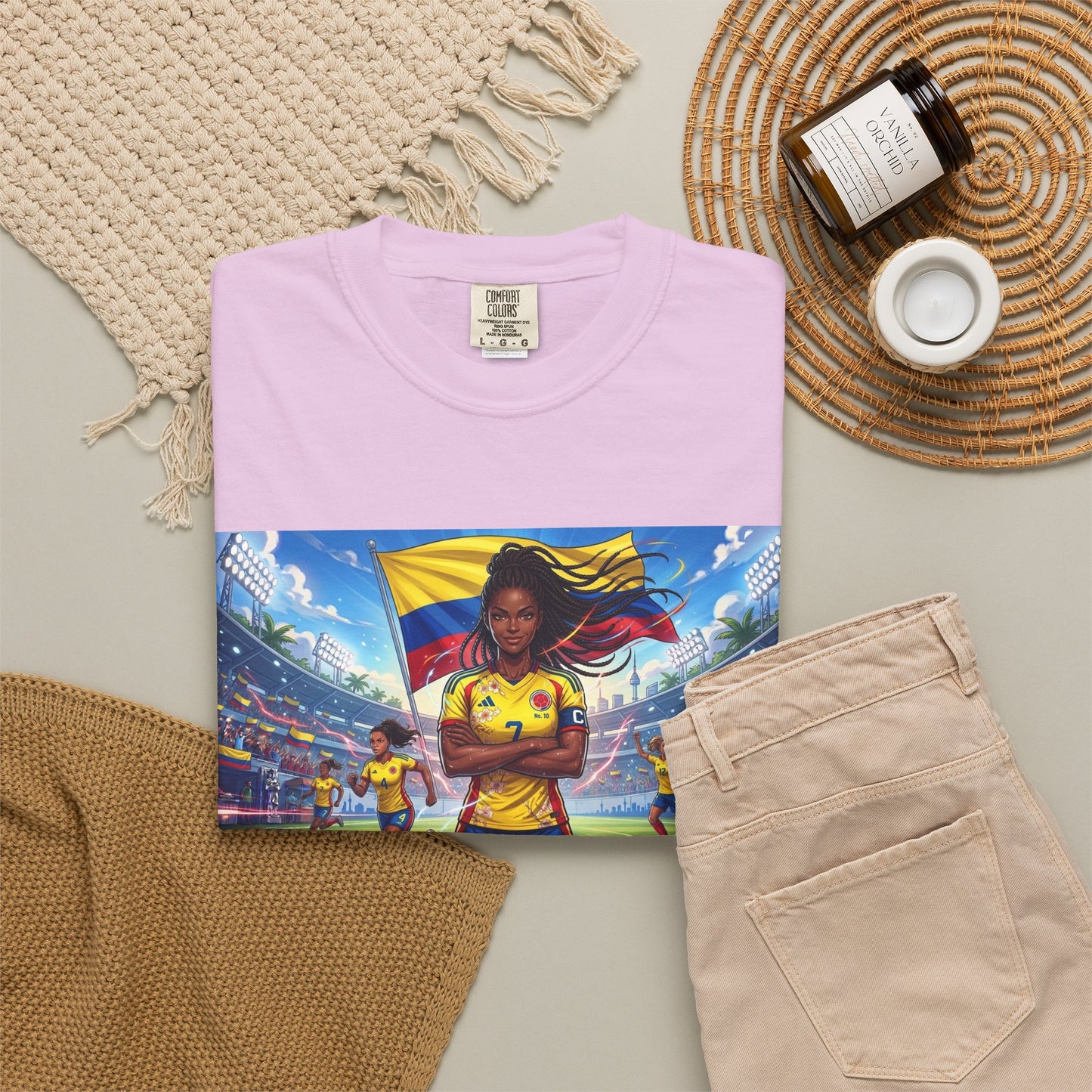 Soccer Champion Graphic T-Shirt — Woman Goalkeeper Stadium Art