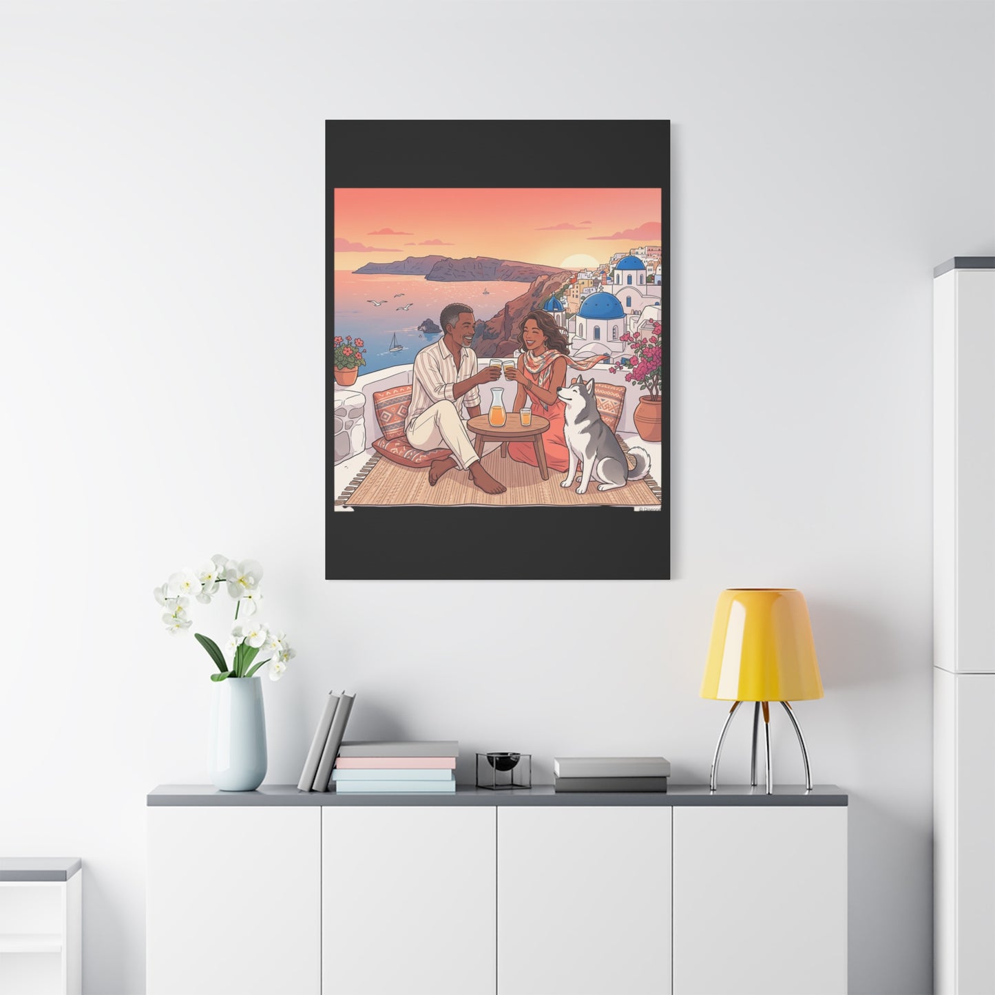 Santorini, Greece – “Sunset Serenade - Matte Canvas, Stretched, 1.25"