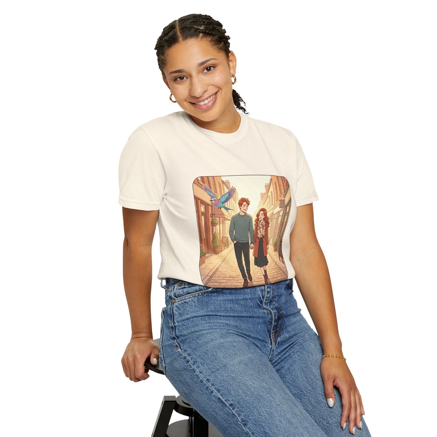 Romantic Stroll T-Shirt — “It’s the little moments” Couple Illustration Tee