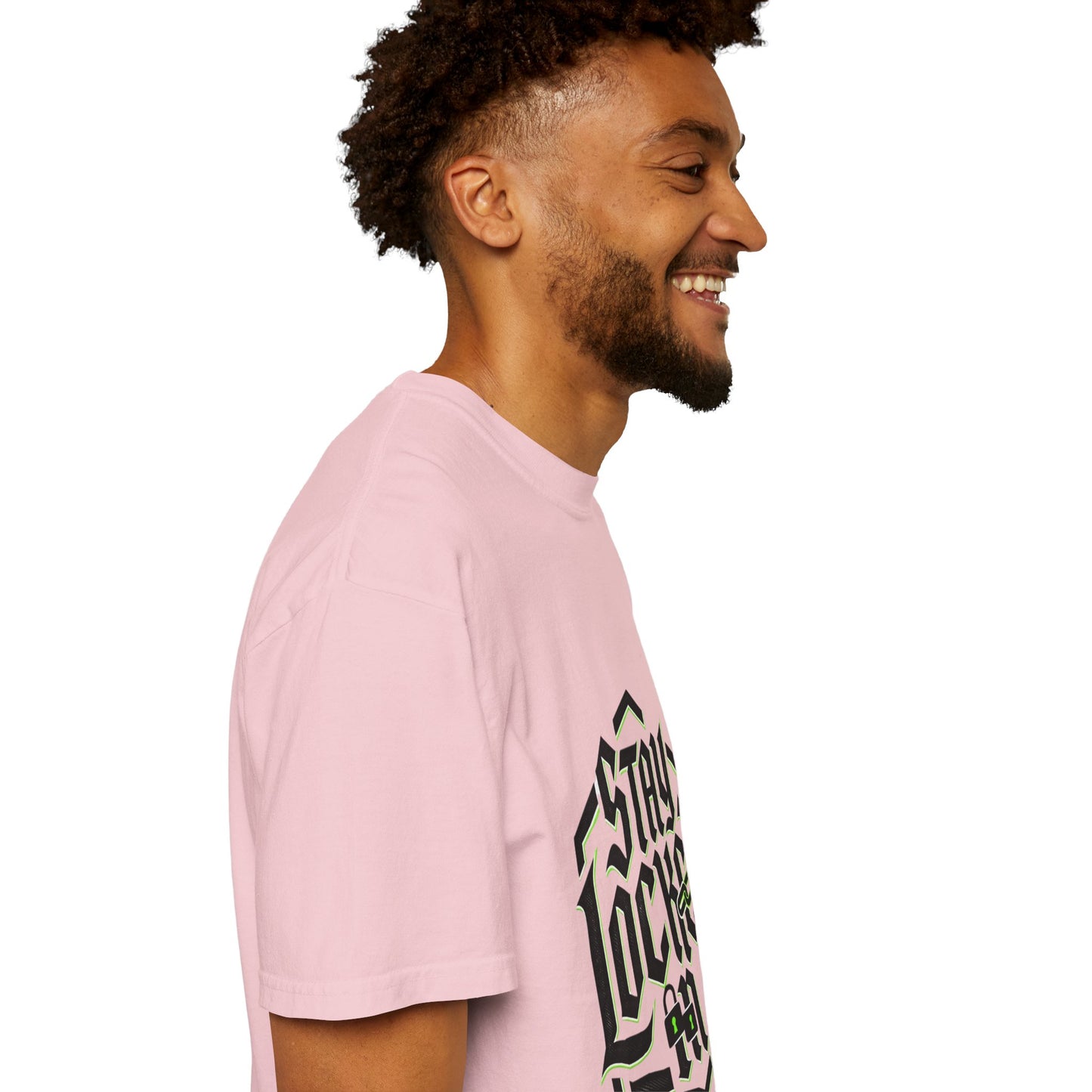 Stay Locked In T-Shirt — Bold Gothic Logo Tee