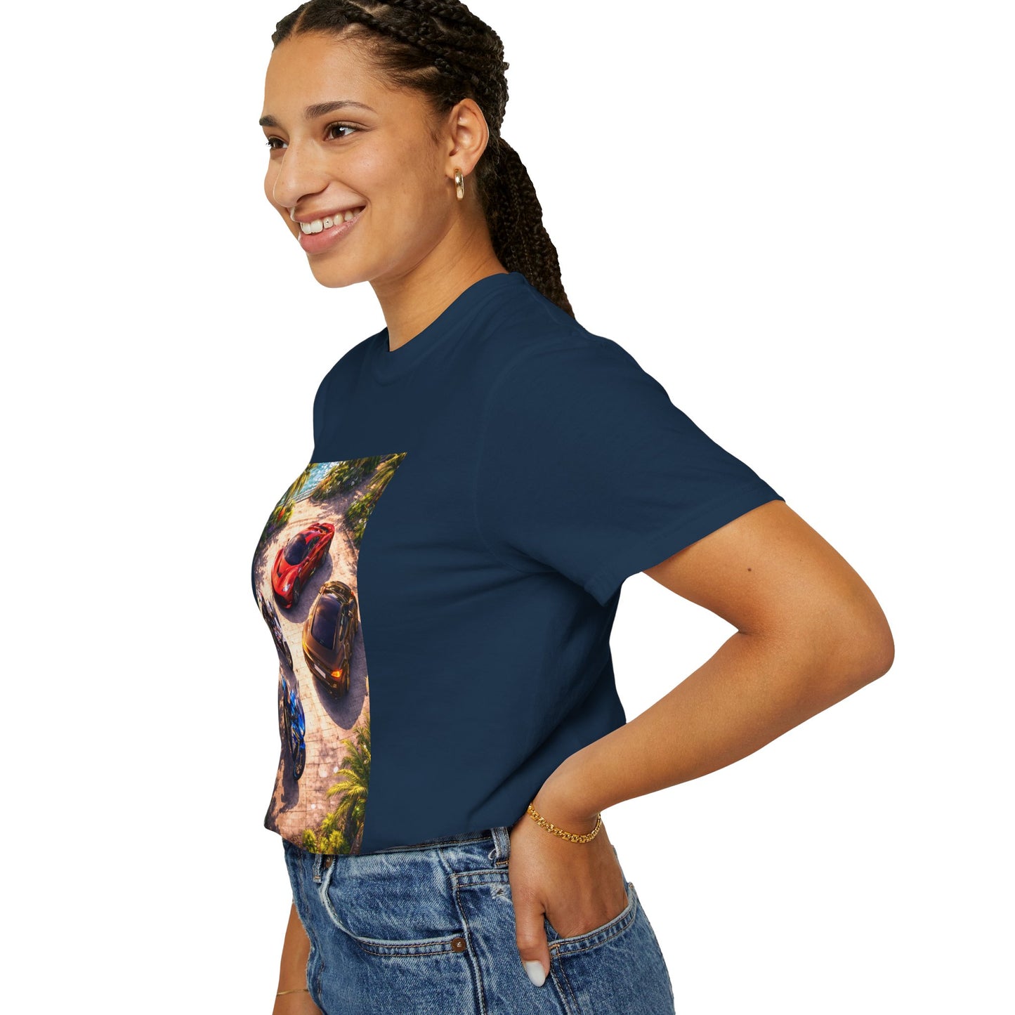 MULTI-VEHICLE - T-Shirt — Tropical Sports Cars & Motorbikes Print