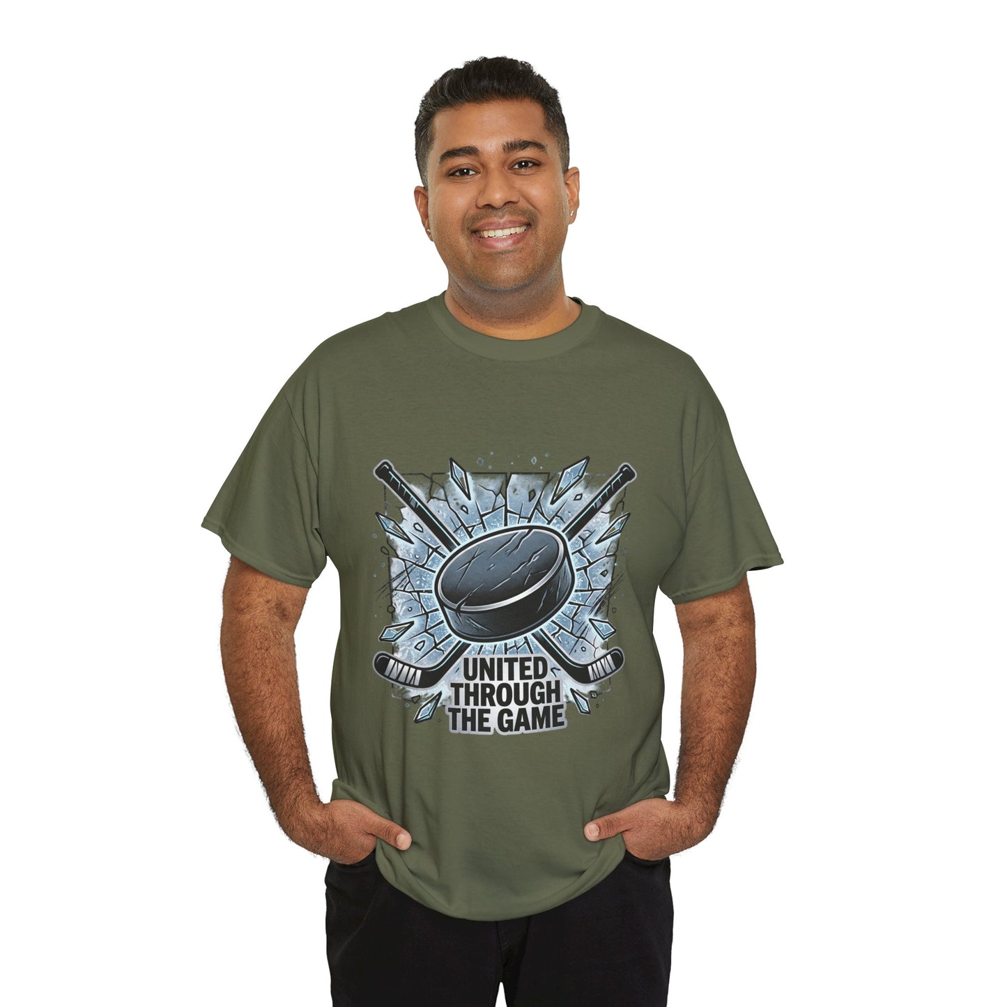 Hockey T-Shirt — "United Through the Game" Graphic Tee