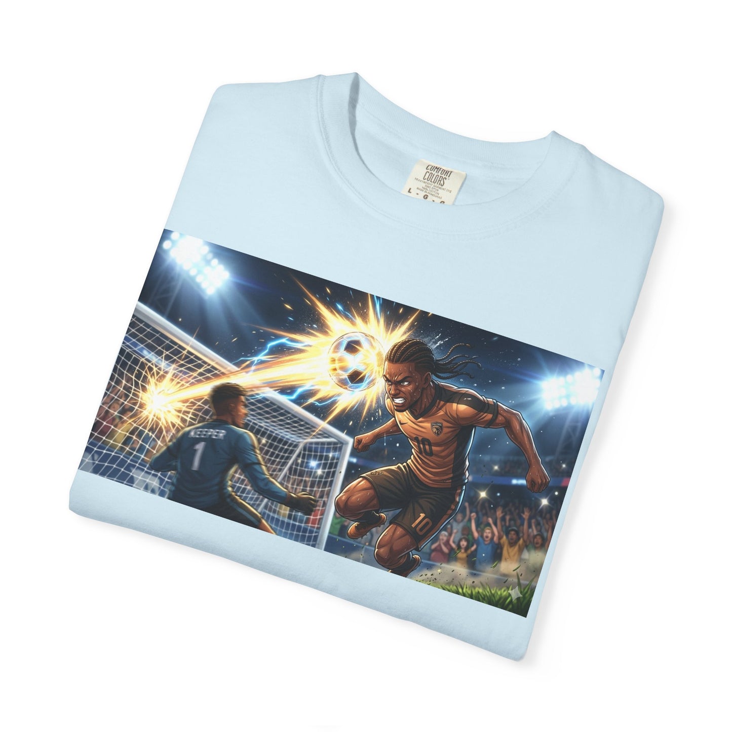 Soccer Goal Explosion T-Shirt — Action-Packed Football Graphic Tee