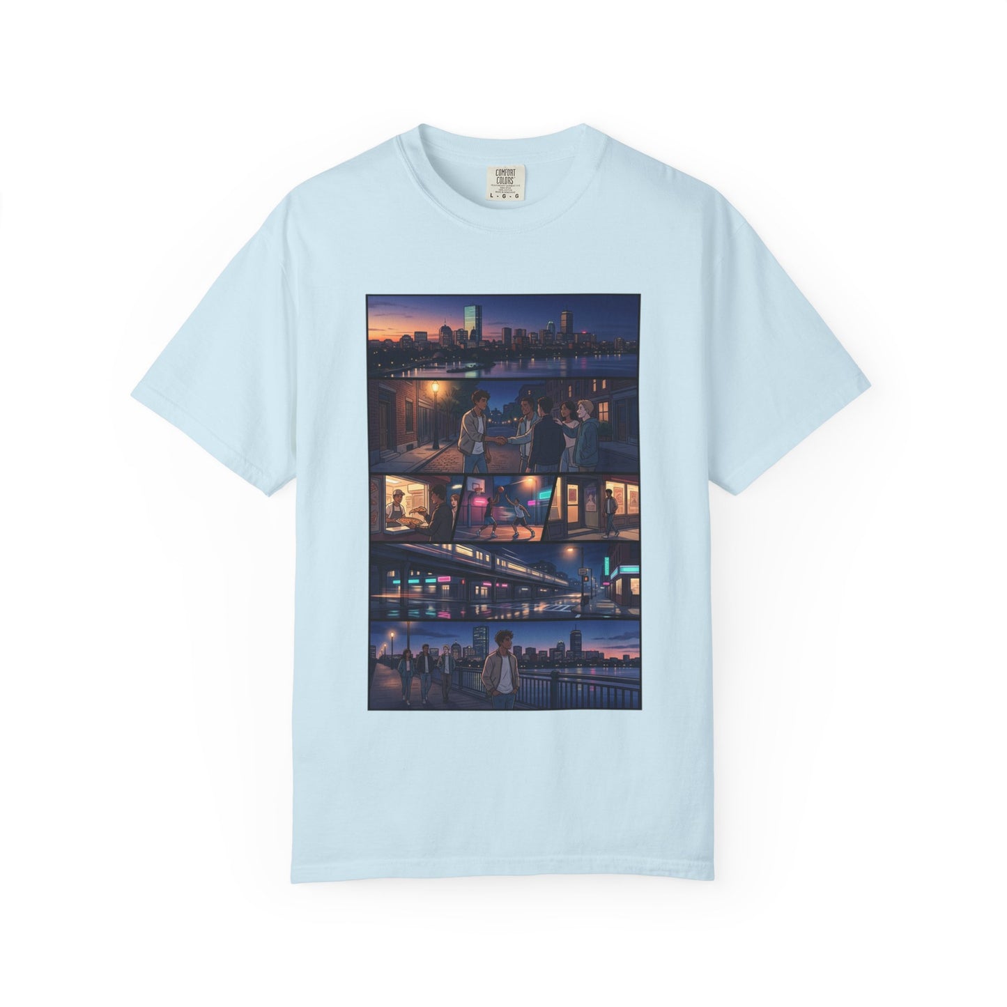 Boston: Built Different - City Nights Photo Collage T-Shirt