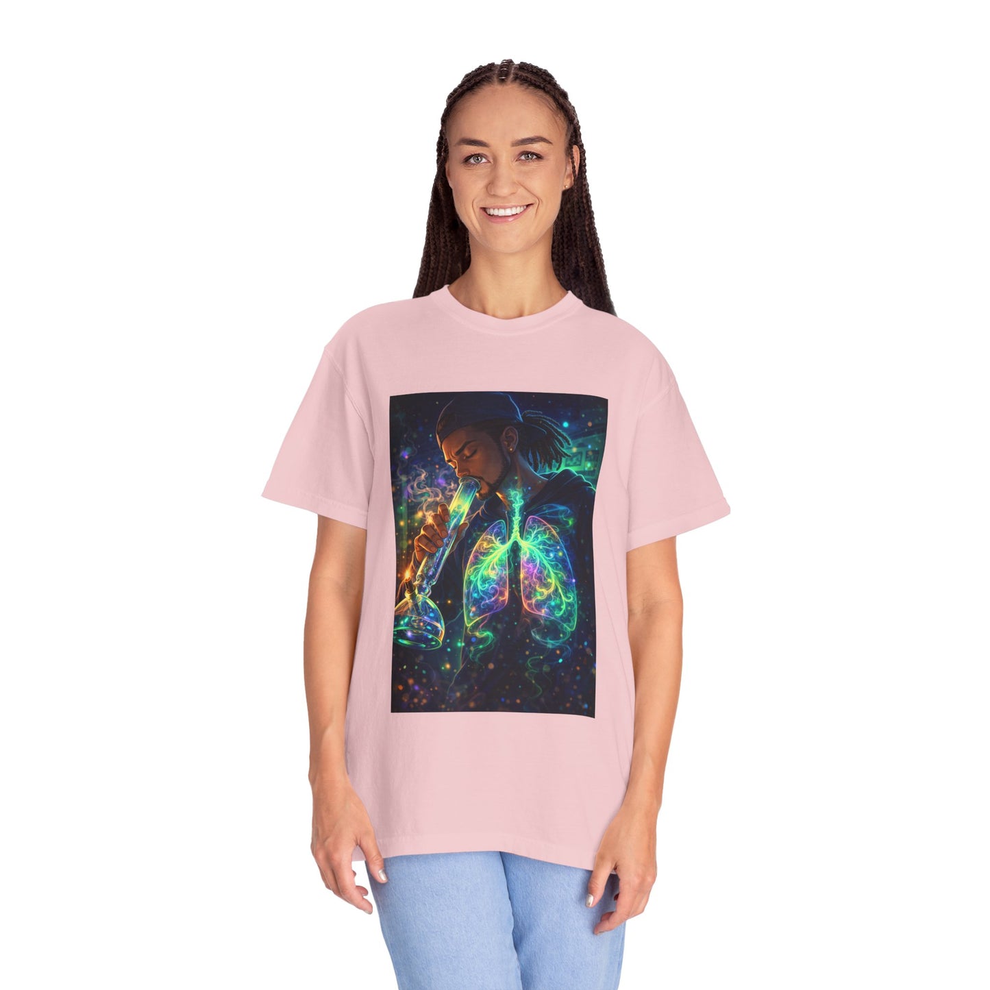Cosmic Lungs T-Shirt — Neon Anatomical Art Tee