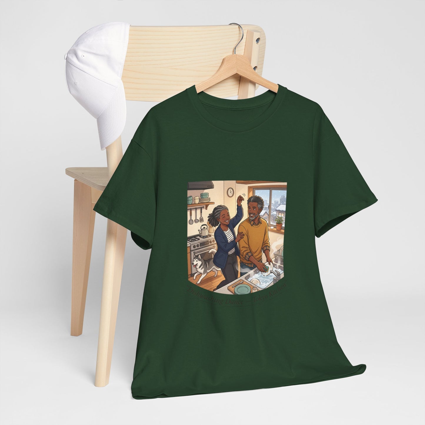 Dishwashing Dance Tee — Couple Kitchen Graphic T-Shirt