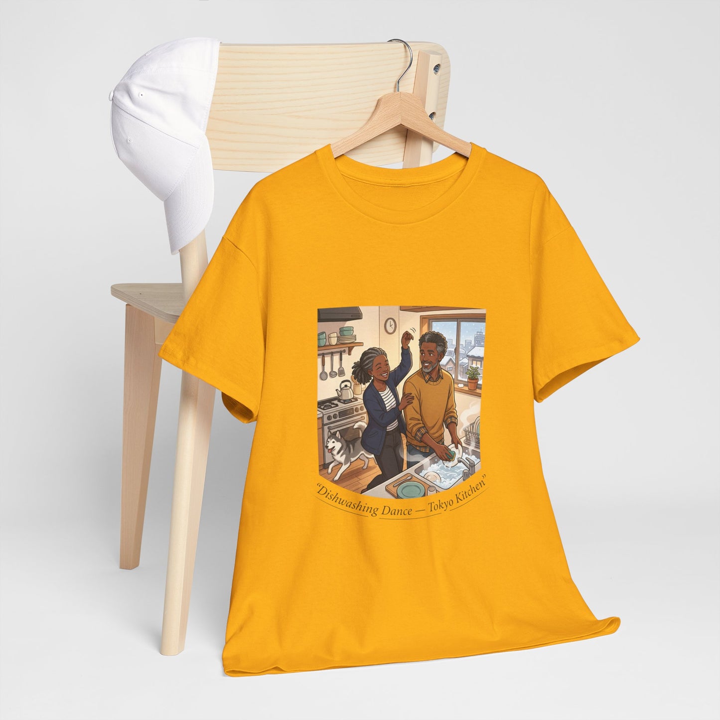 Dishwashing Dance Tee — Couple Kitchen Graphic T-Shirt