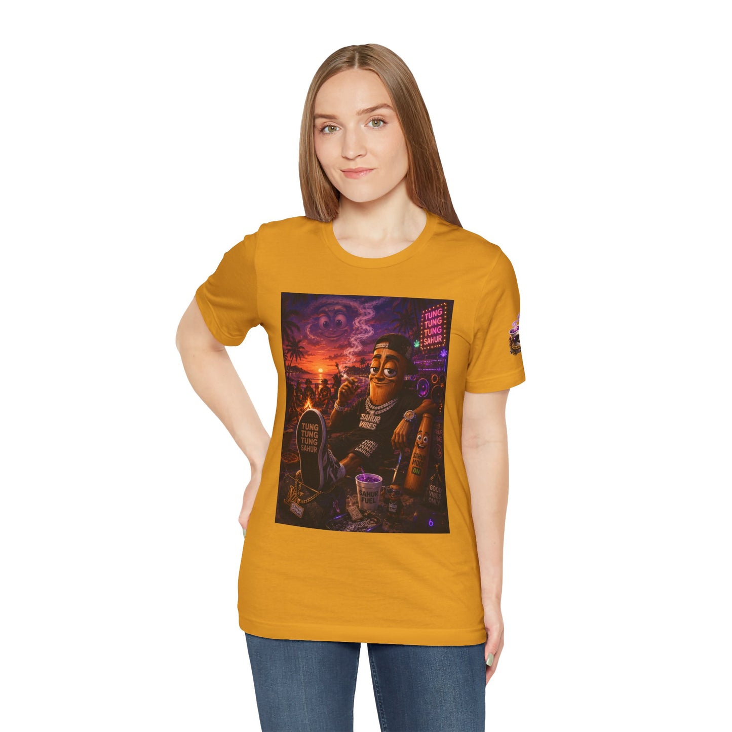 Tung Tung Tung Sahur T-Shirt — "Summertime Vibes" Retro Beach Party Graphic Tee