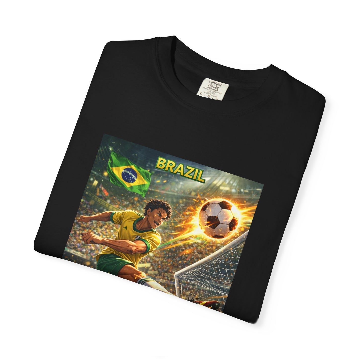 Brazil Soccer T-Shirt – Vintage Player Kick Graphic (Brazil)