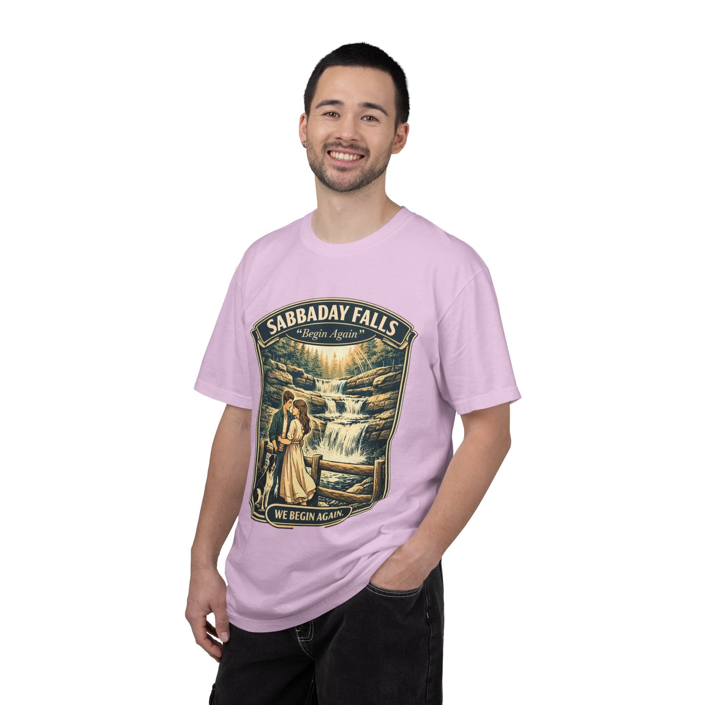 Sabbaday Falls 'We Begin Again' Vintage Nature T-Shirt