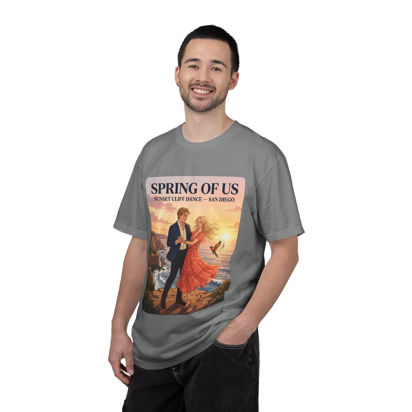 Spring of Us T‑Shirt — Sunset Cliff Dance San Diego Vintage Romance Tee