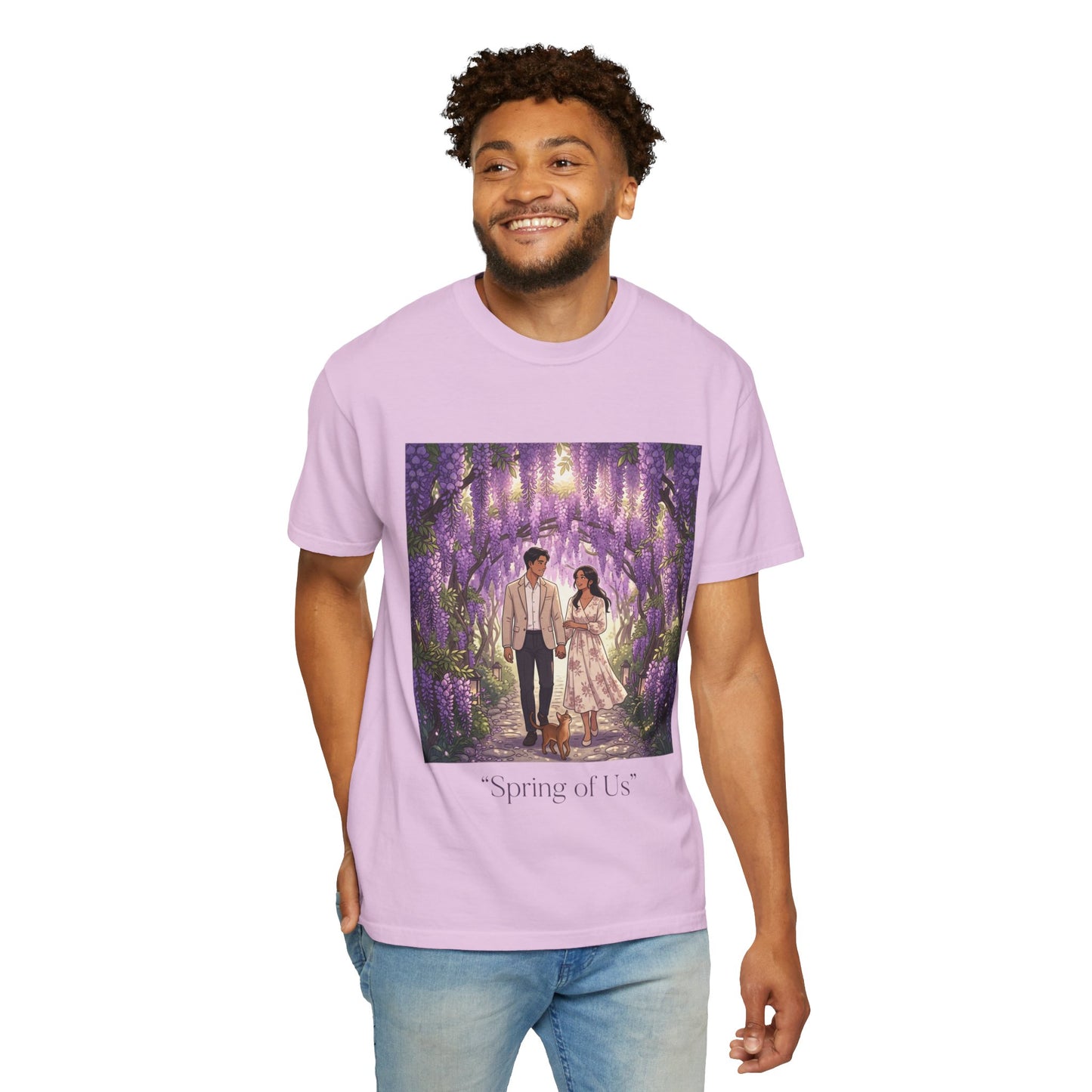 Spring of Us T-Shirt — Romantic Wisteria Couple Graphic Tee