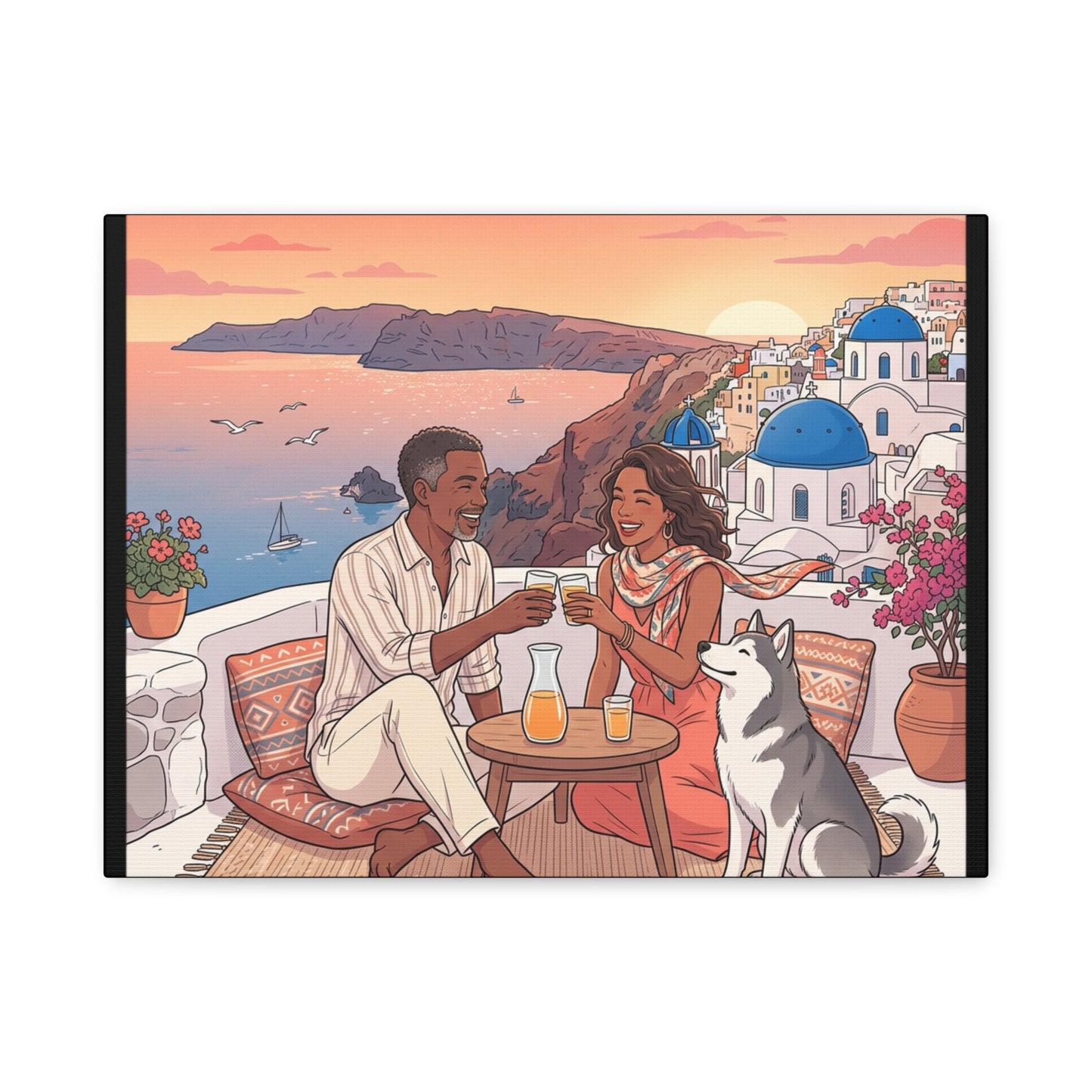 Santorini, Greece – “Sunset Serenade - Matte Canvas, Stretched, 1.25"