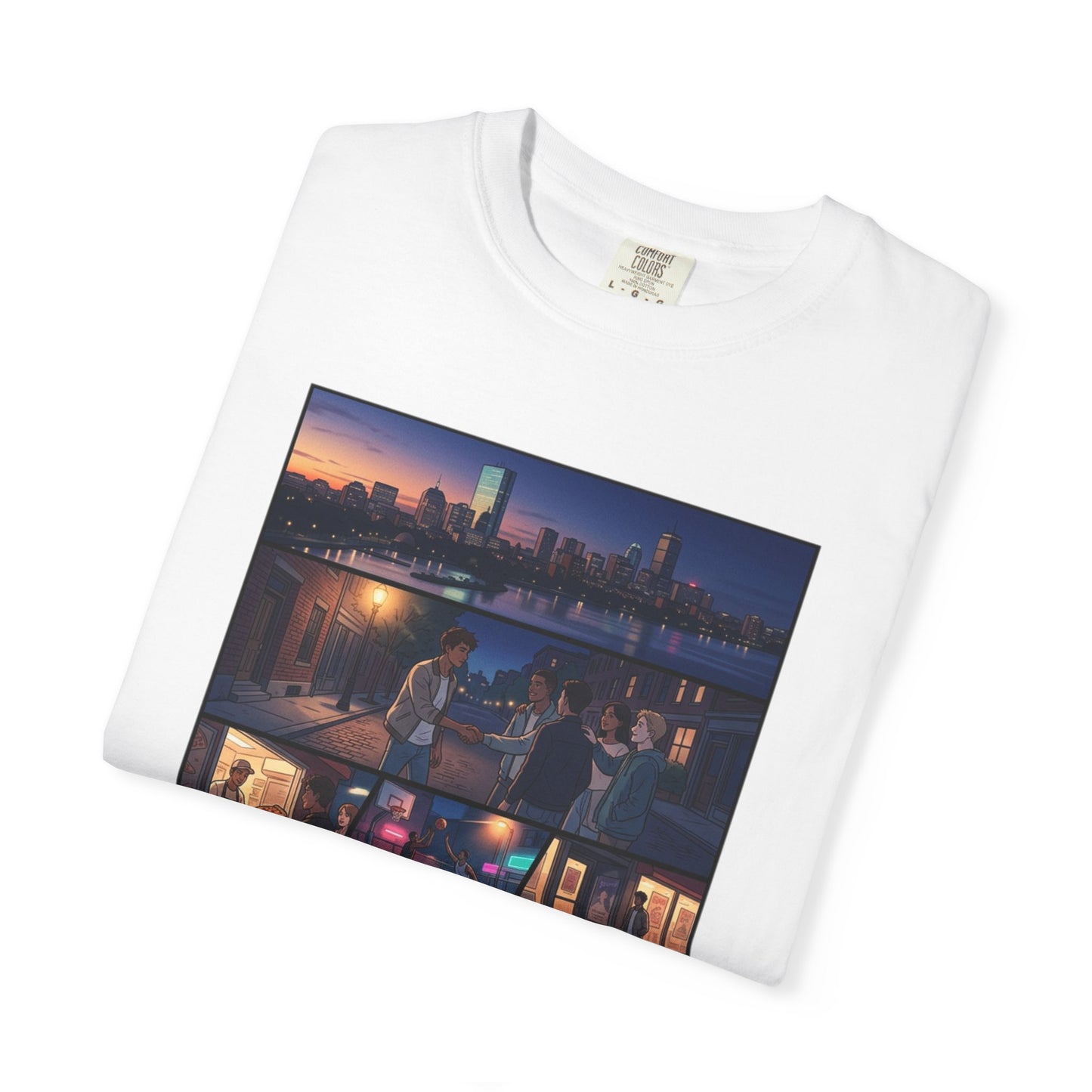 Boston: Built Different - City Nights Photo Collage T-Shirt