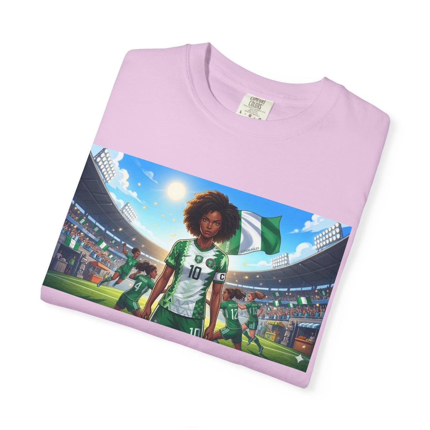 Commander- Female- Nigerian Soccer Player Stadium  - T-shirt - Graphic Tee