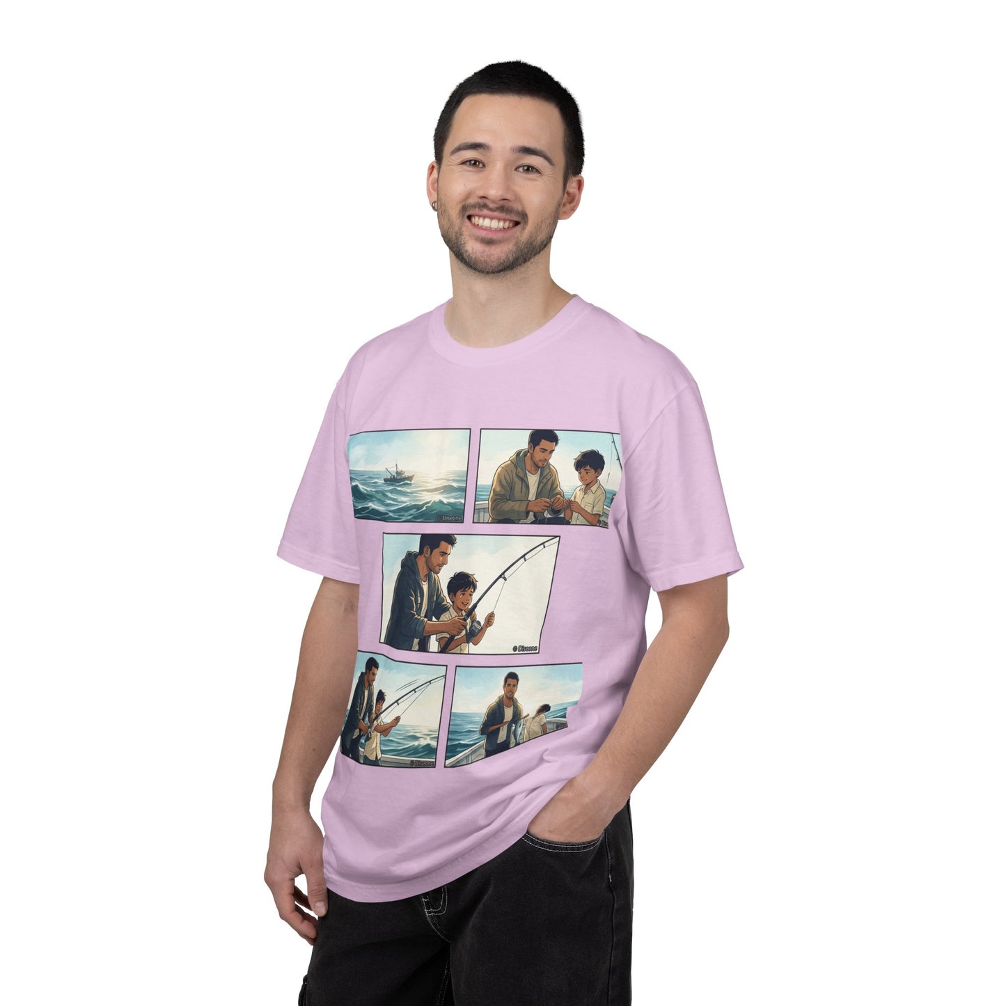MORNING TIDES” (FATHER & SON EDITION) T-Shirt — Dad & Son Beach Fishing Graphic Tee