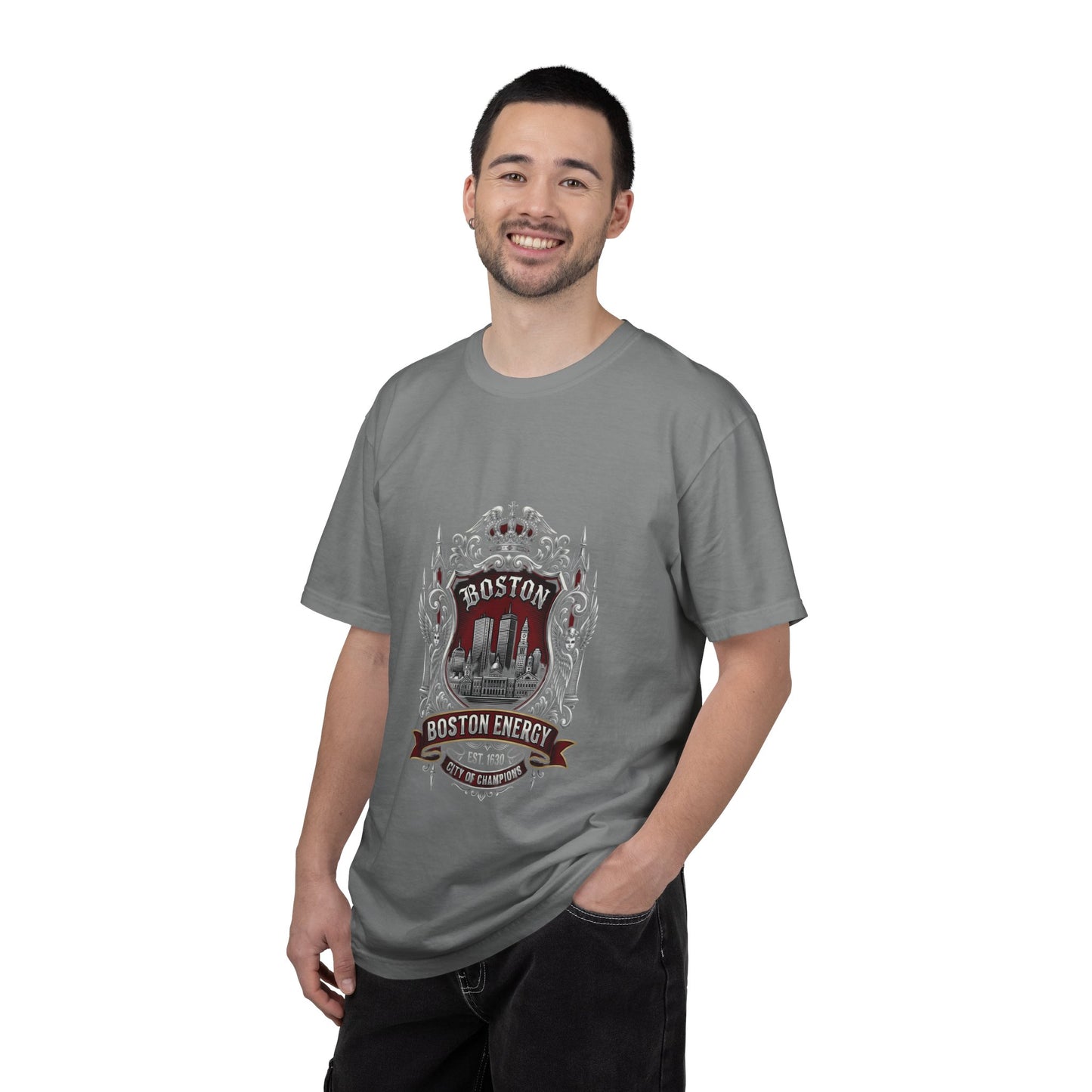 Boston Energy Vintage Crest T-Shirt — Retro City Skyline Tee