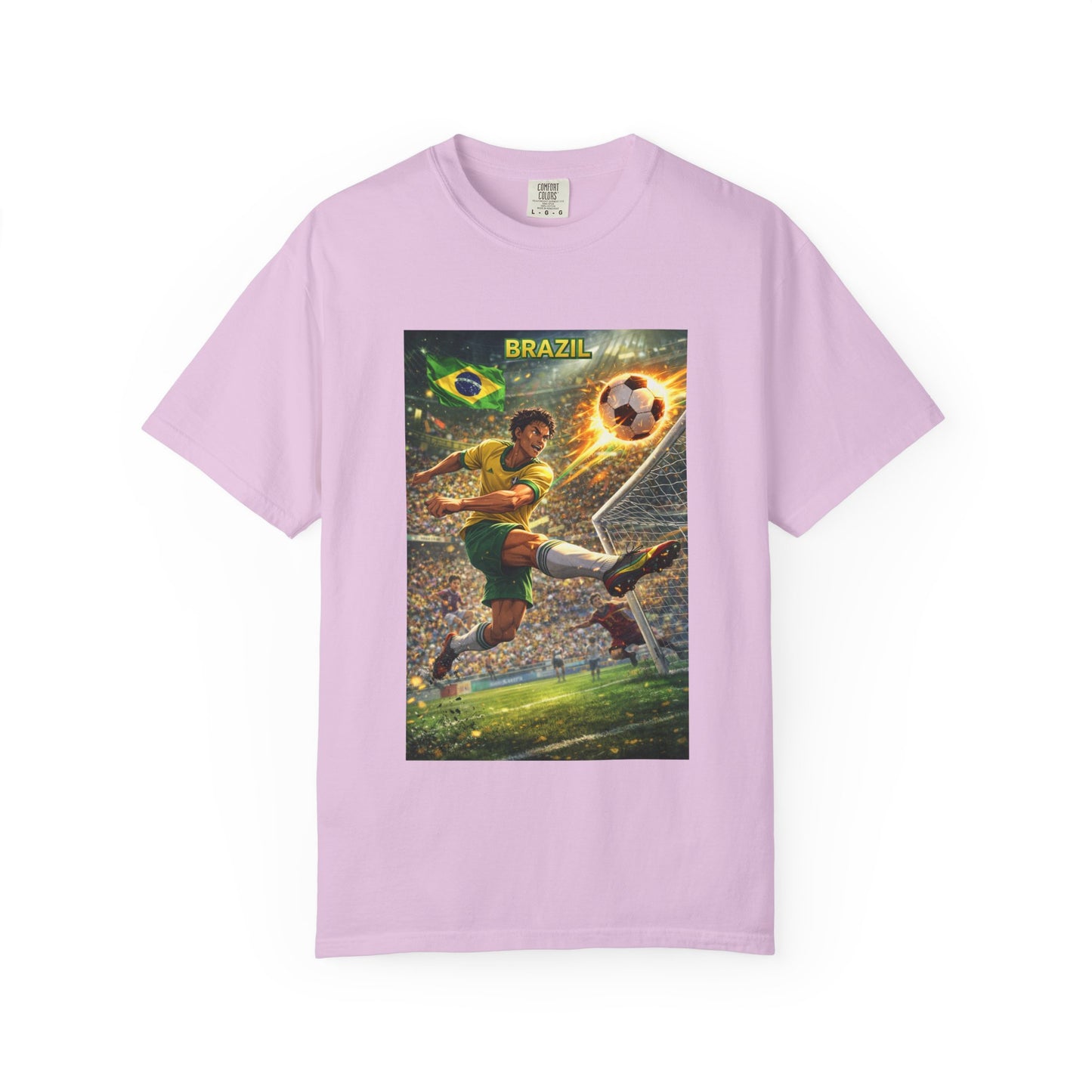 Brazil Soccer T-Shirt – Vintage Player Kick Graphic (Brazil)