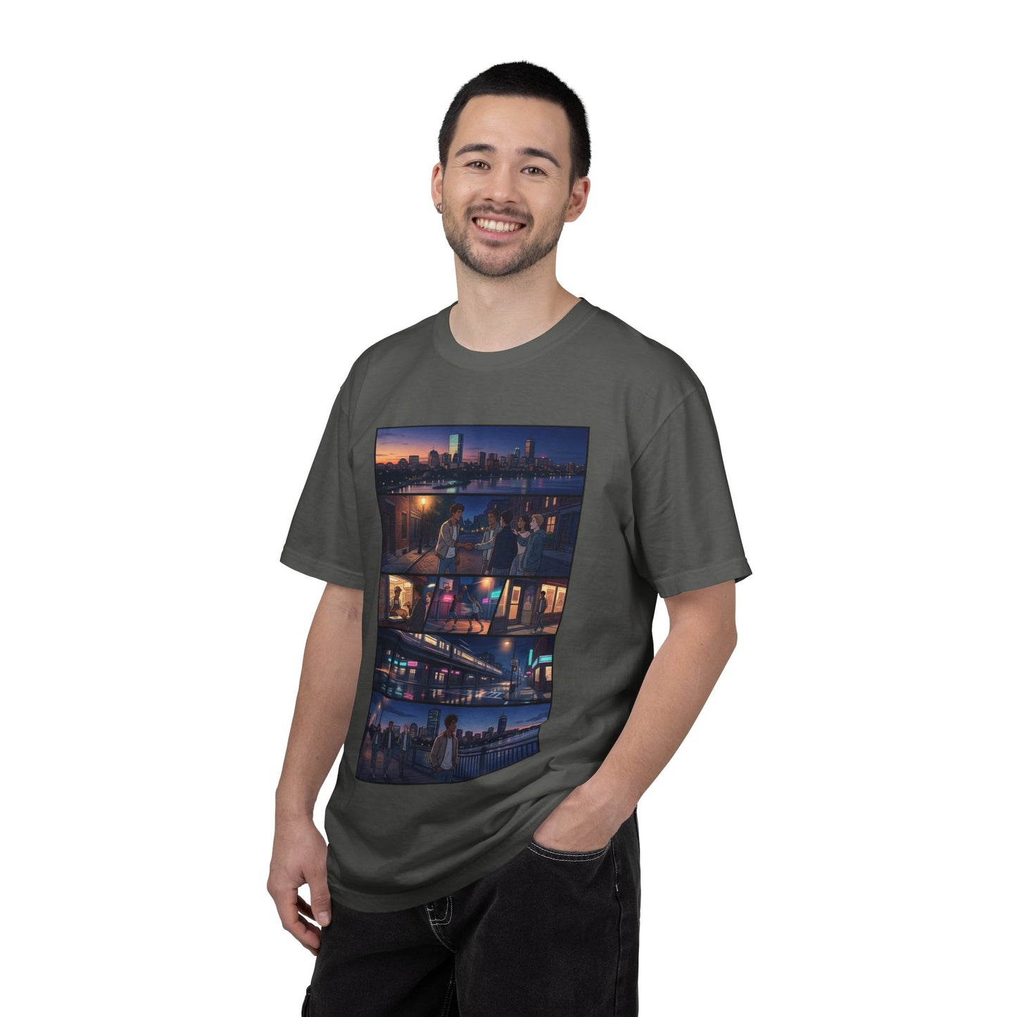 Boston: Built Different - City Nights Photo Collage T-Shirt