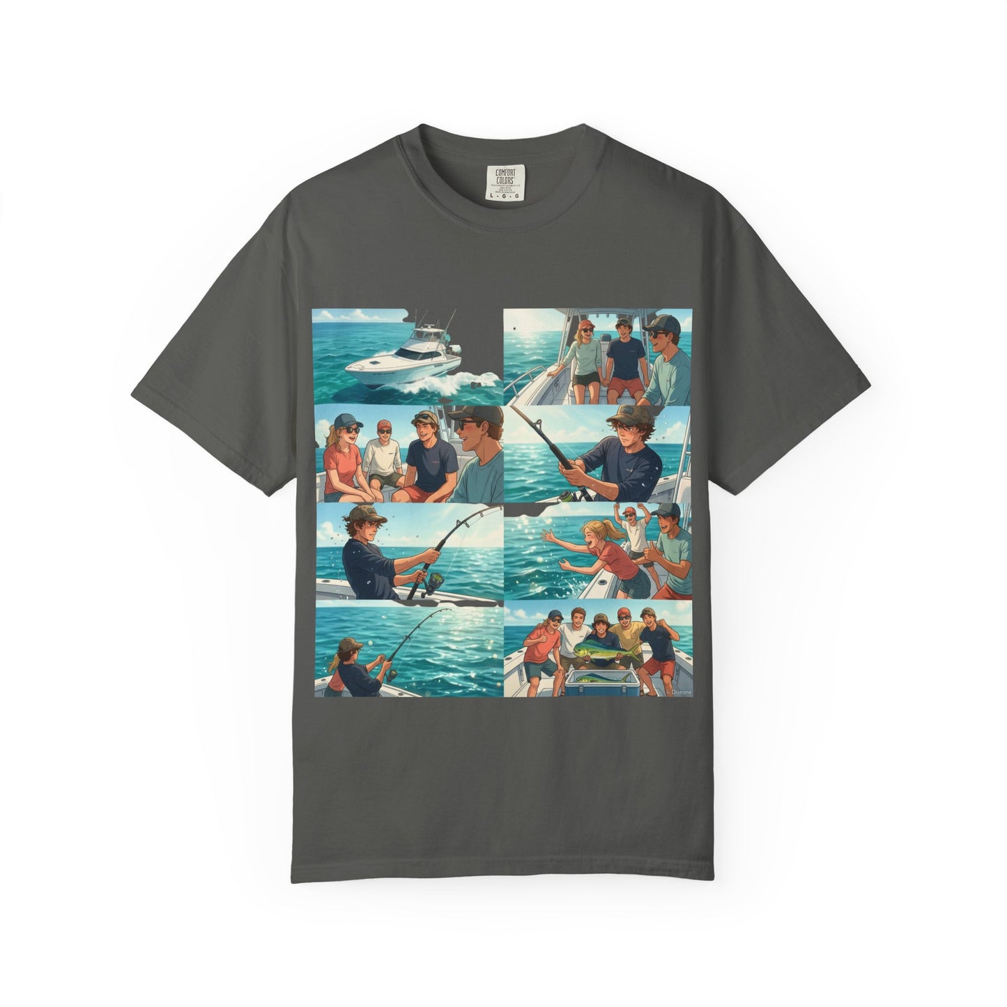 Deep Sea Energy (Friends Fishing Edition) Fishing Trip Photo Collage T-Shirt