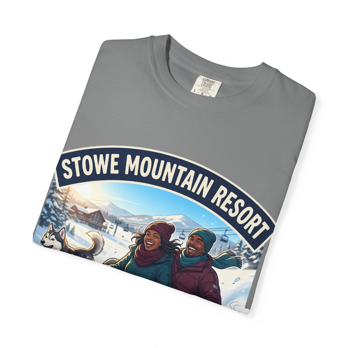 Stowe Mountain Resort Snow Tubing T-Shirt — "Vermont Joy" Winter Apparel