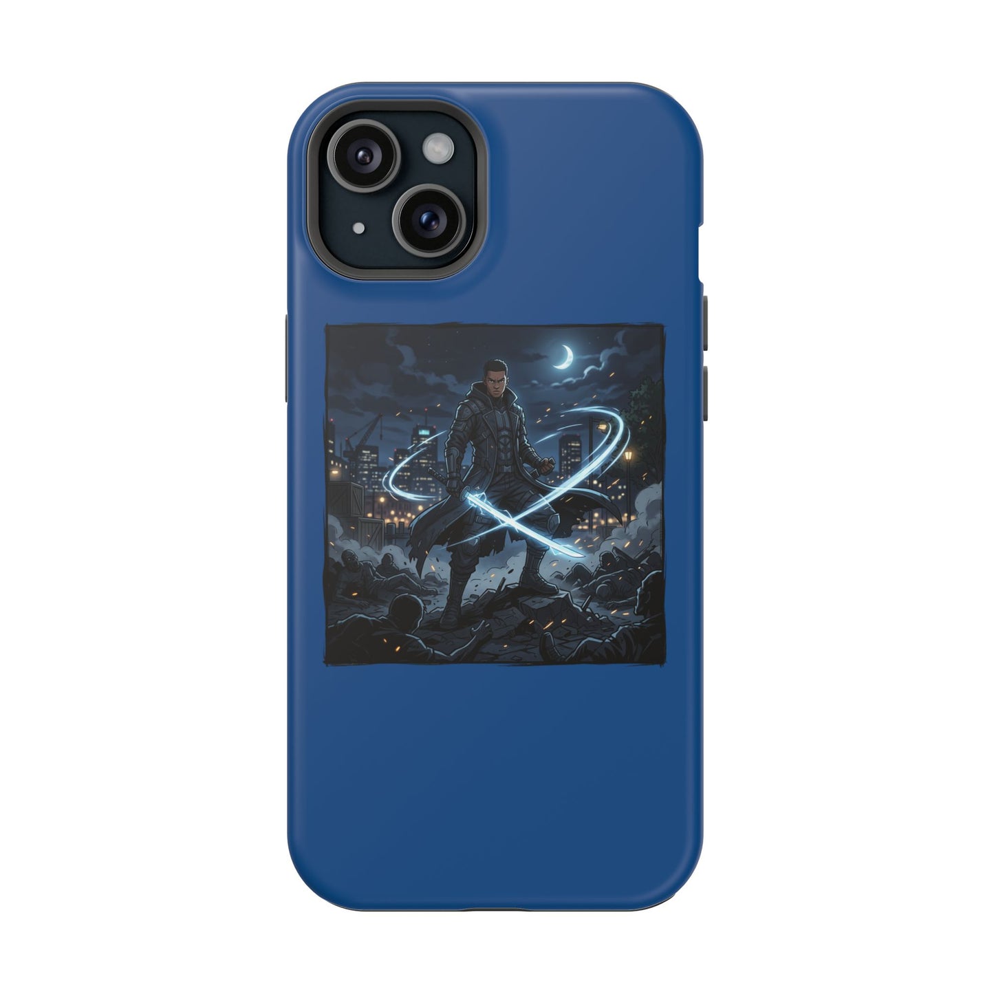 Magnetic Impact-Resistant Phone Case — Night Warrior Sci‑Fi Design