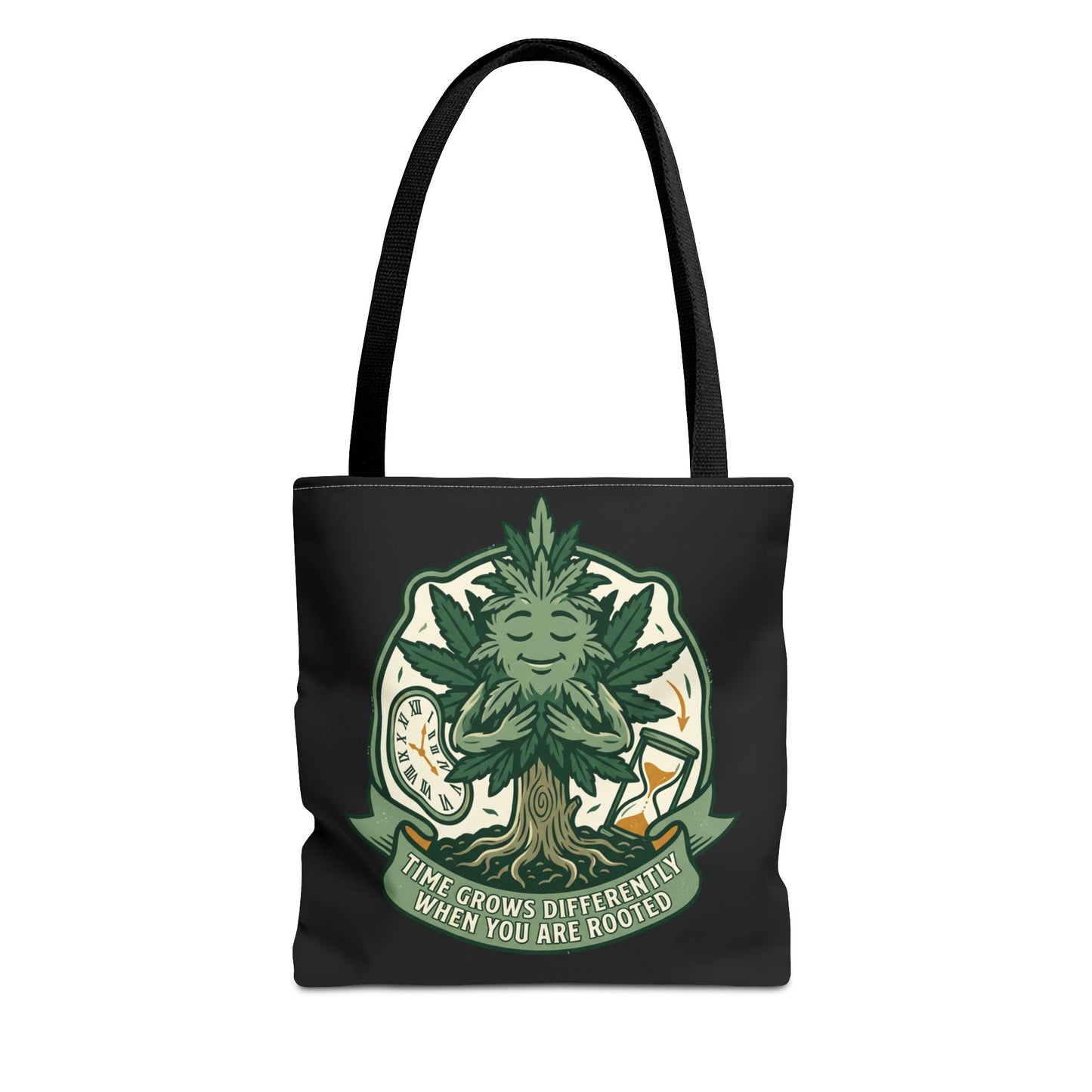 Rooted Tree Spirit Tote Bag — “Time Grows Different When You Are Rooted” Eco Tote