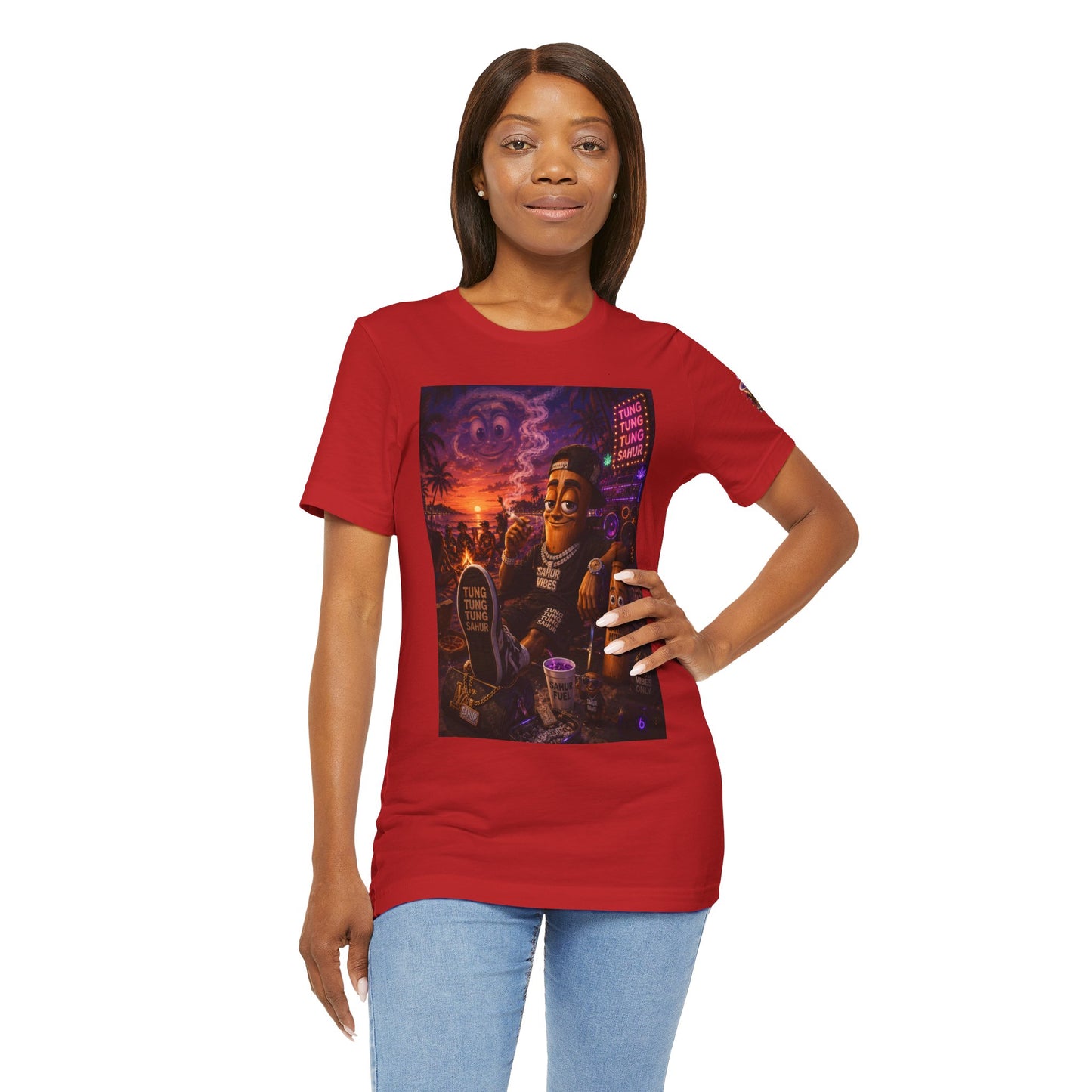 Tung Tung Tung Sahur T-Shirt — "Summertime Vibes" Retro Beach Party Graphic Tee