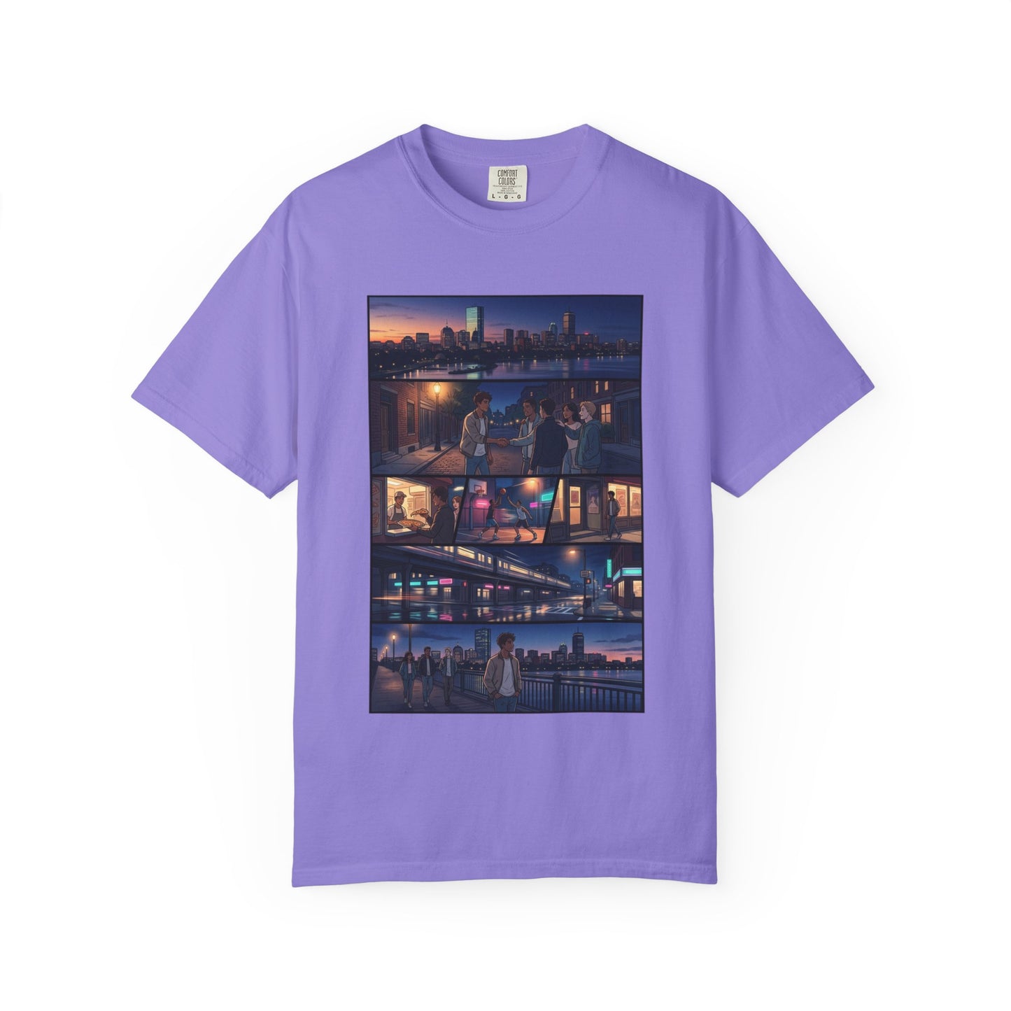 Boston: Built Different - City Nights Photo Collage T-Shirt