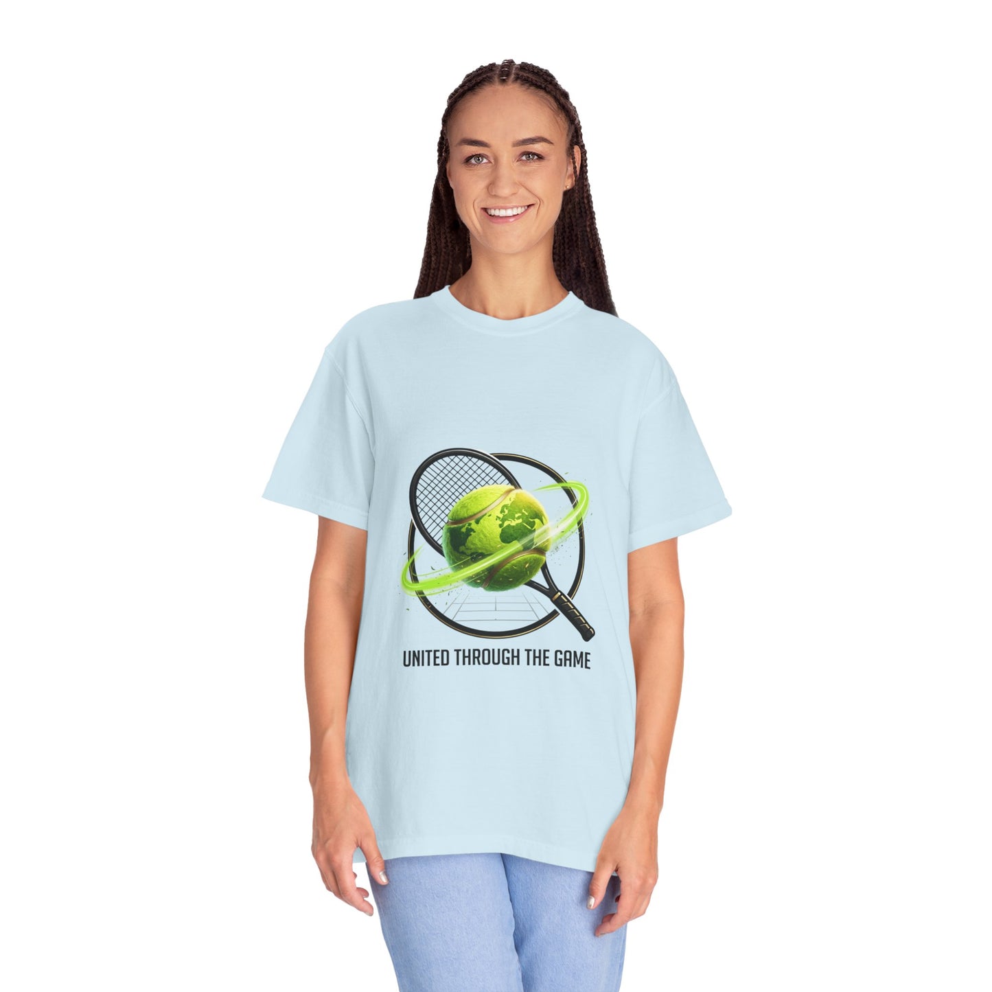 Tennis Globe T‑Shirt — "United Through the Game" Sports Tee