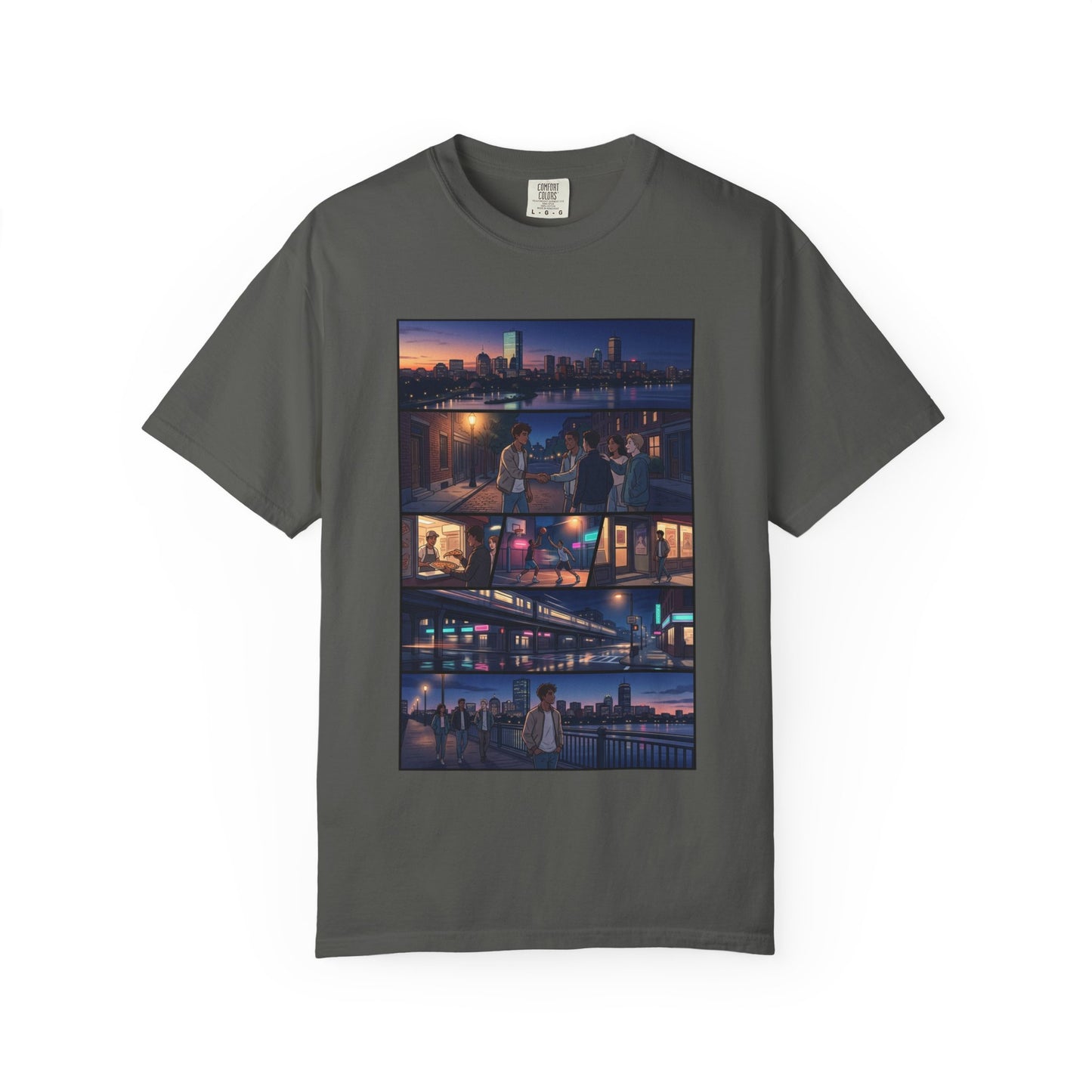 Boston: Built Different - City Nights Photo Collage T-Shirt