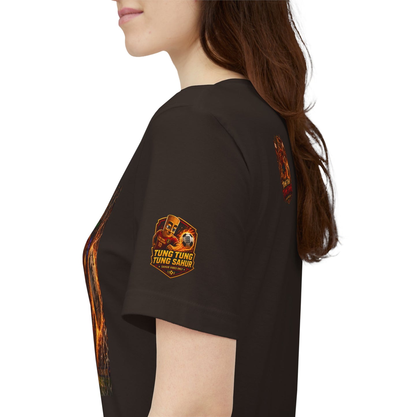 Tung Tung Tung Sahur Soccer Kick Firestorm Graphic Tee — ‘Goal’ Animated Kick Design