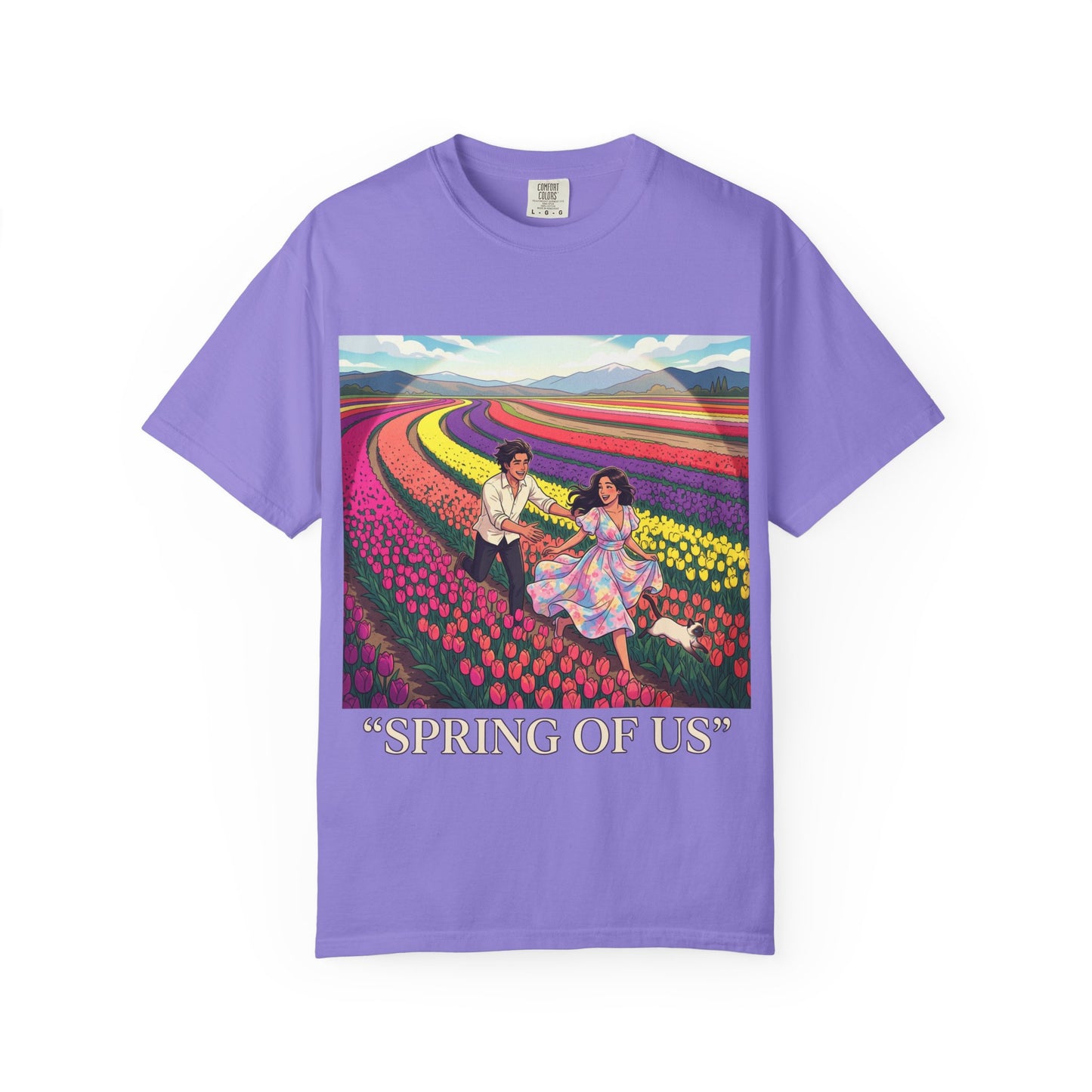 Spring of Us T-Shirt — Floral Field Vintage Couple Graphic Tee