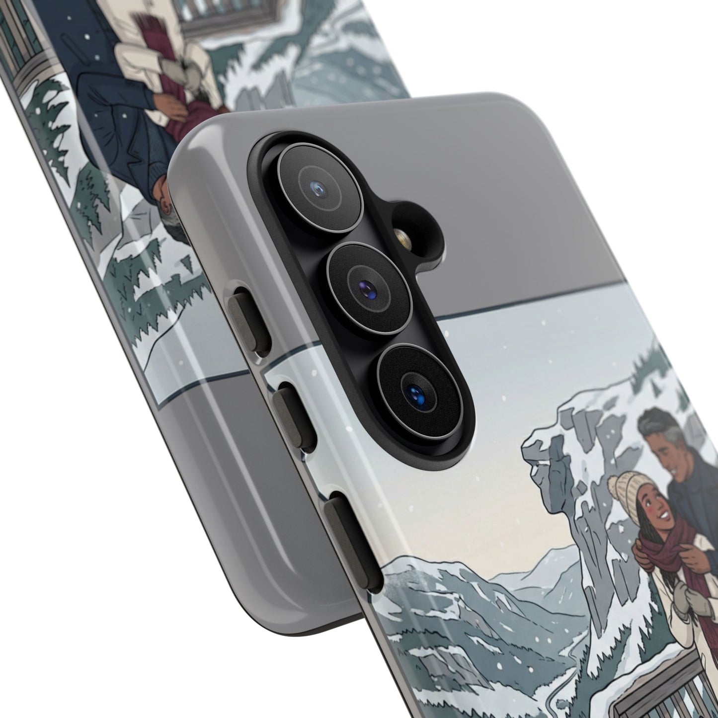 Winter Scenic Phone Case — Franconia Notch NH Couples & Husky Design