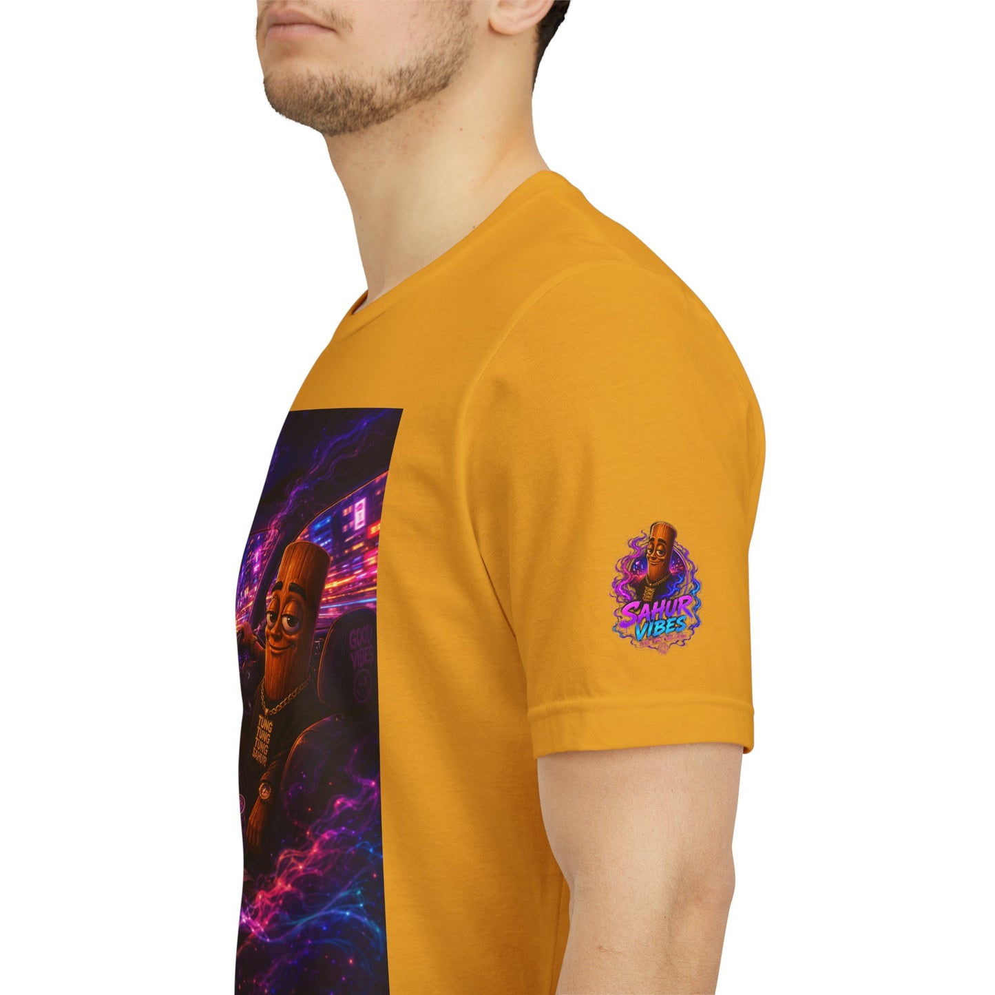 Tung Tung Tung Sahur Who Ride Like Us T-Shirt — Night Cruise Vaporwave Graphic Tee