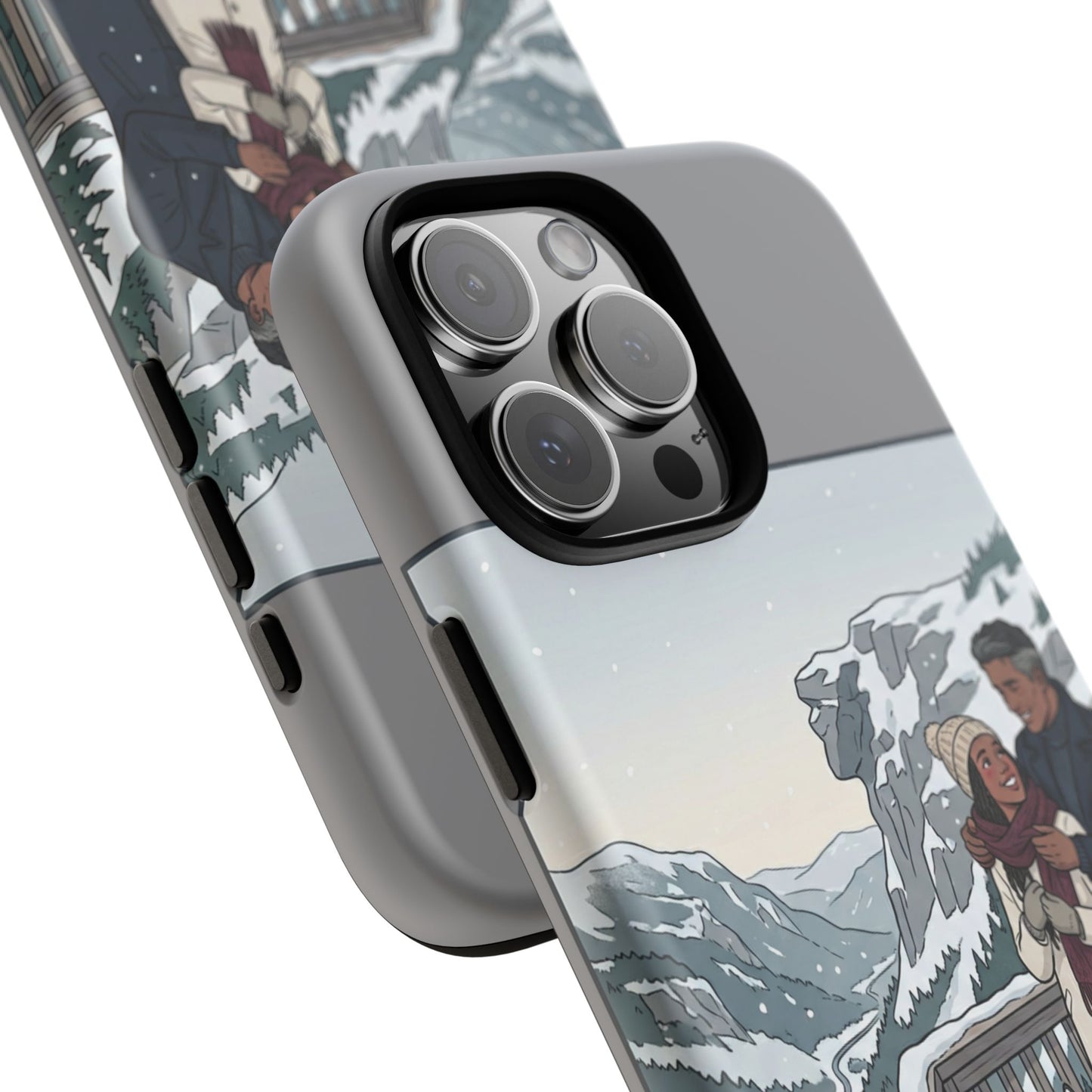 Winter Scenic Phone Case — Franconia Notch NH Couples & Husky Design