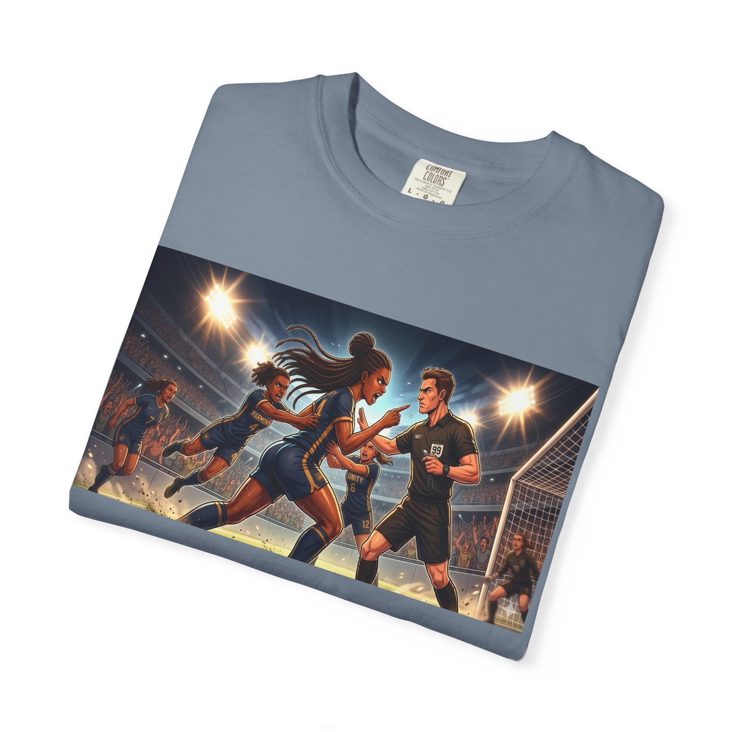 Soccer Night Match T-Shirt — Dynamic Players Under Stadium Lights
