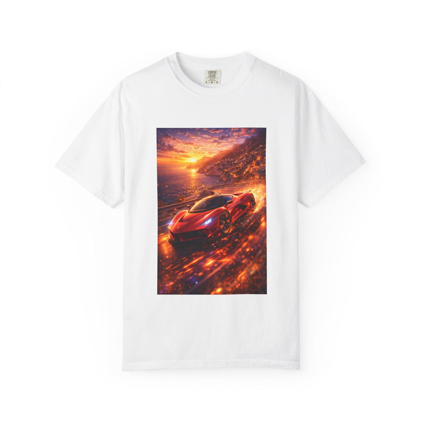 Ferrari F80- Amalfi Coast, Italy - T‑Shirt — Red Sports Car Print