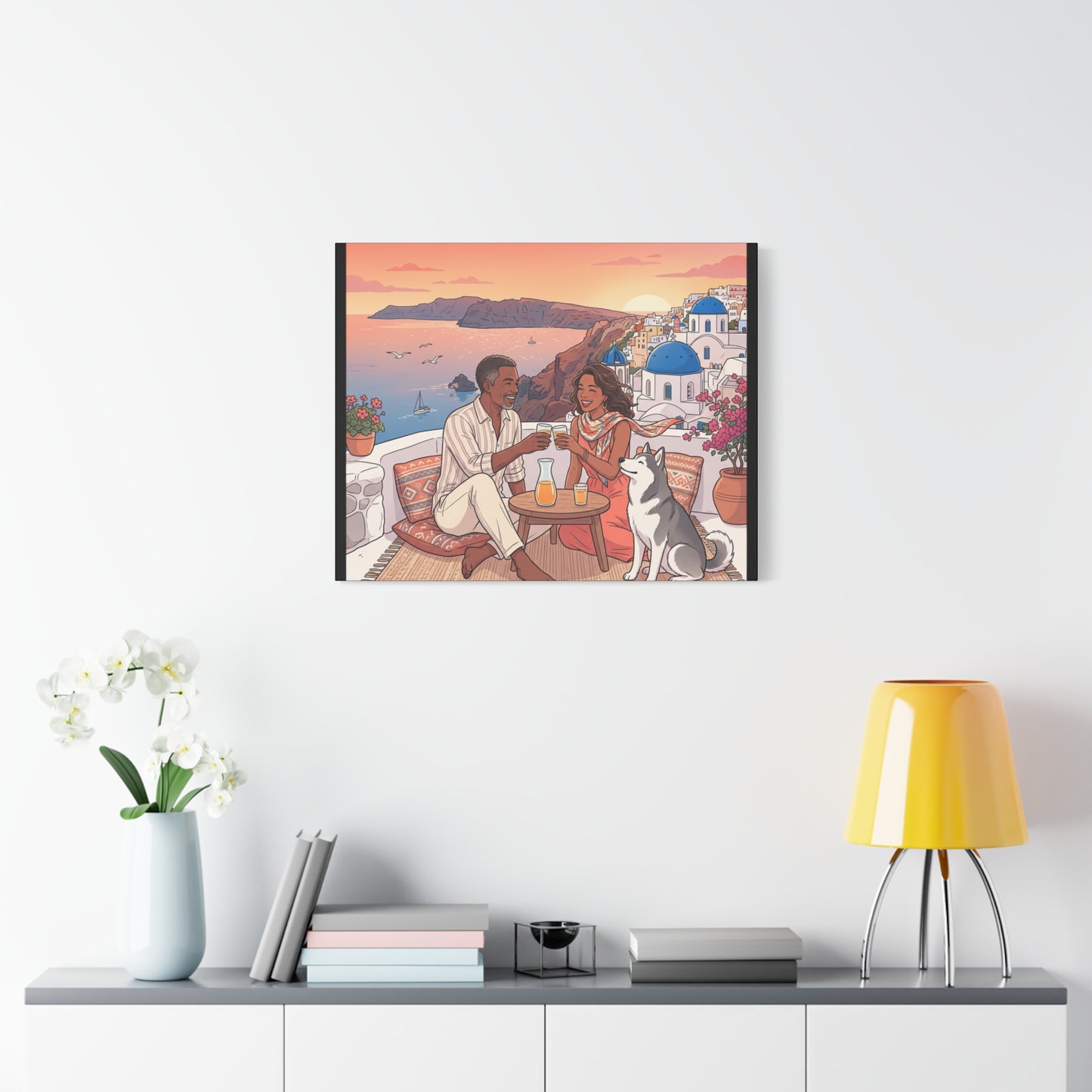 Santorini, Greece – “Sunset Serenade - Matte Canvas, Stretched, 1.25"