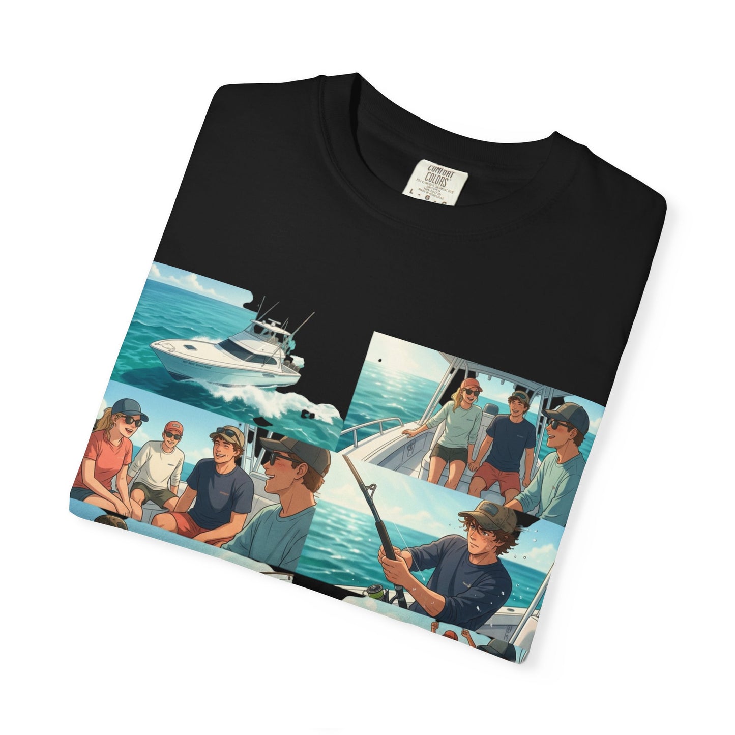 Deep Sea Energy (Friends Fishing Edition) Fishing Trip Photo Collage T-Shirt