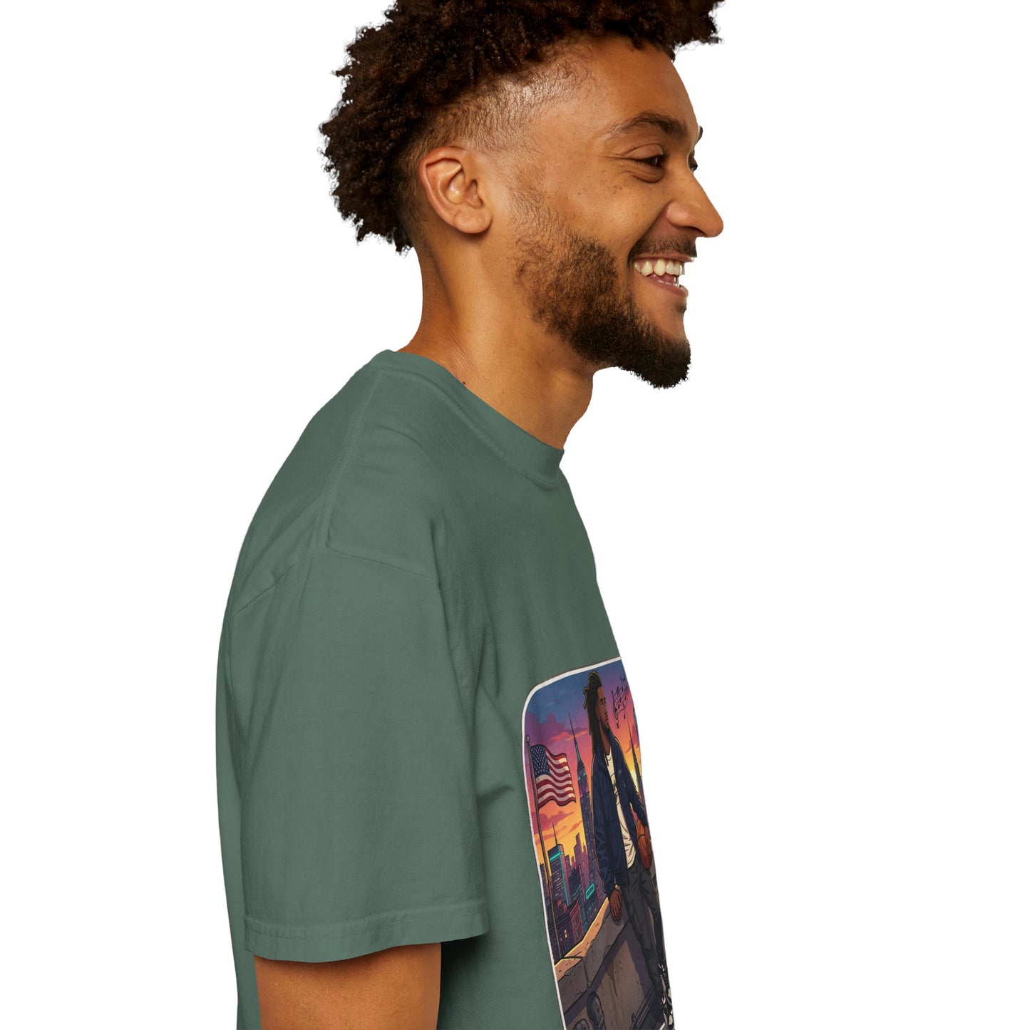 City Sunset Basketball Player T-Shirt — Urban Hoop Lifestyle Tee