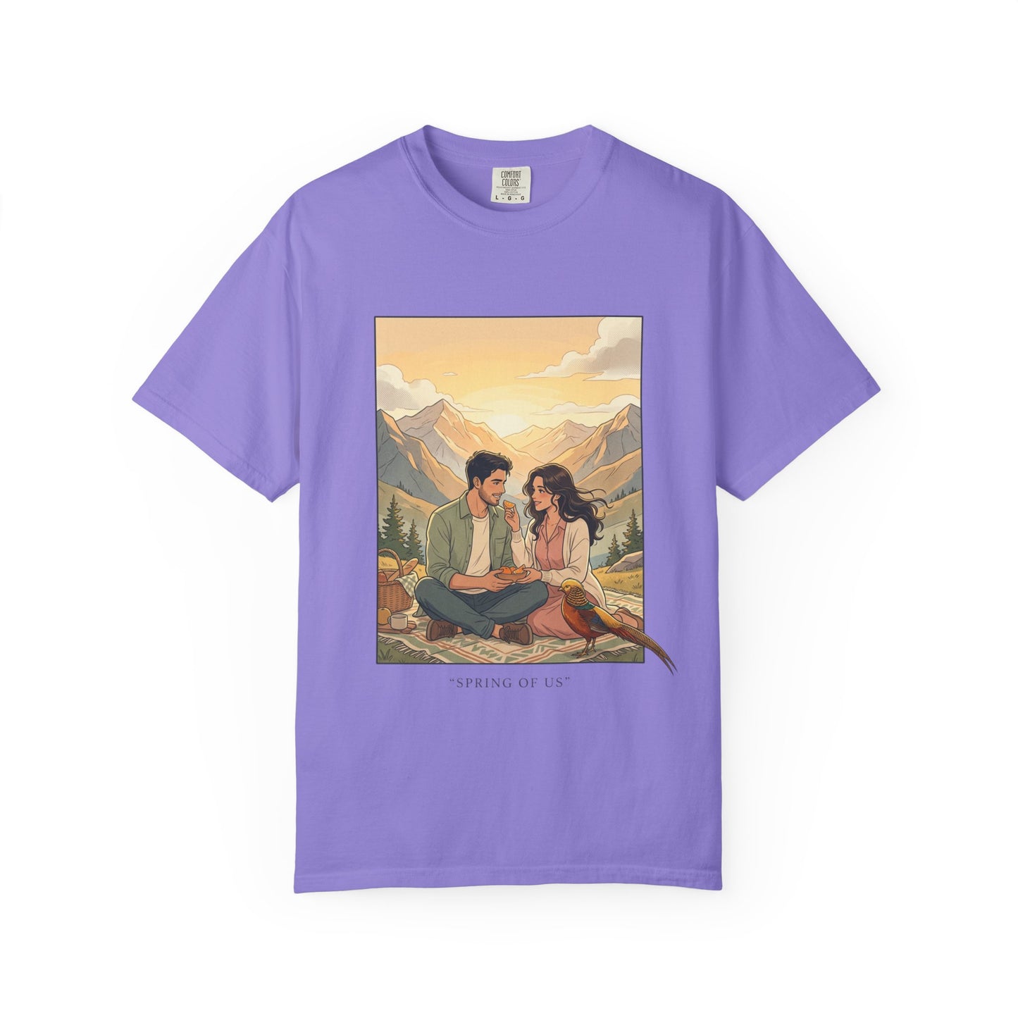 Couples Mountain Picnic T-Shirt — 'Opening Up' Scenic Graphic Tee