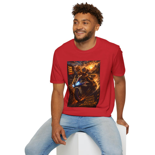 Tung Tung Tung Sahur 2 Wheels On Steel & Fire T-Shirt — "Time To Turn The Tide" Tee