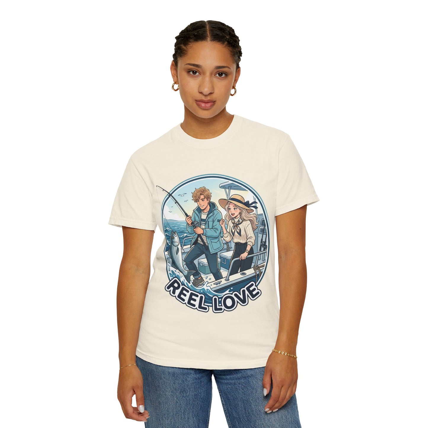 Reel Love Fishing T-Shirt — Cute Couple Anglers Graphic Tee